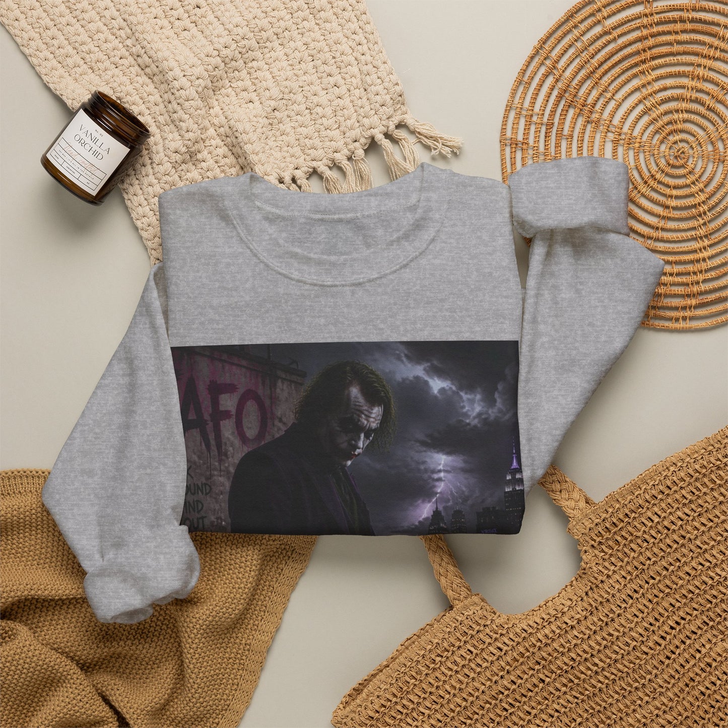 Dark Urban Noir Crewneck Sweatshirt – Moody Street Scene Graphic