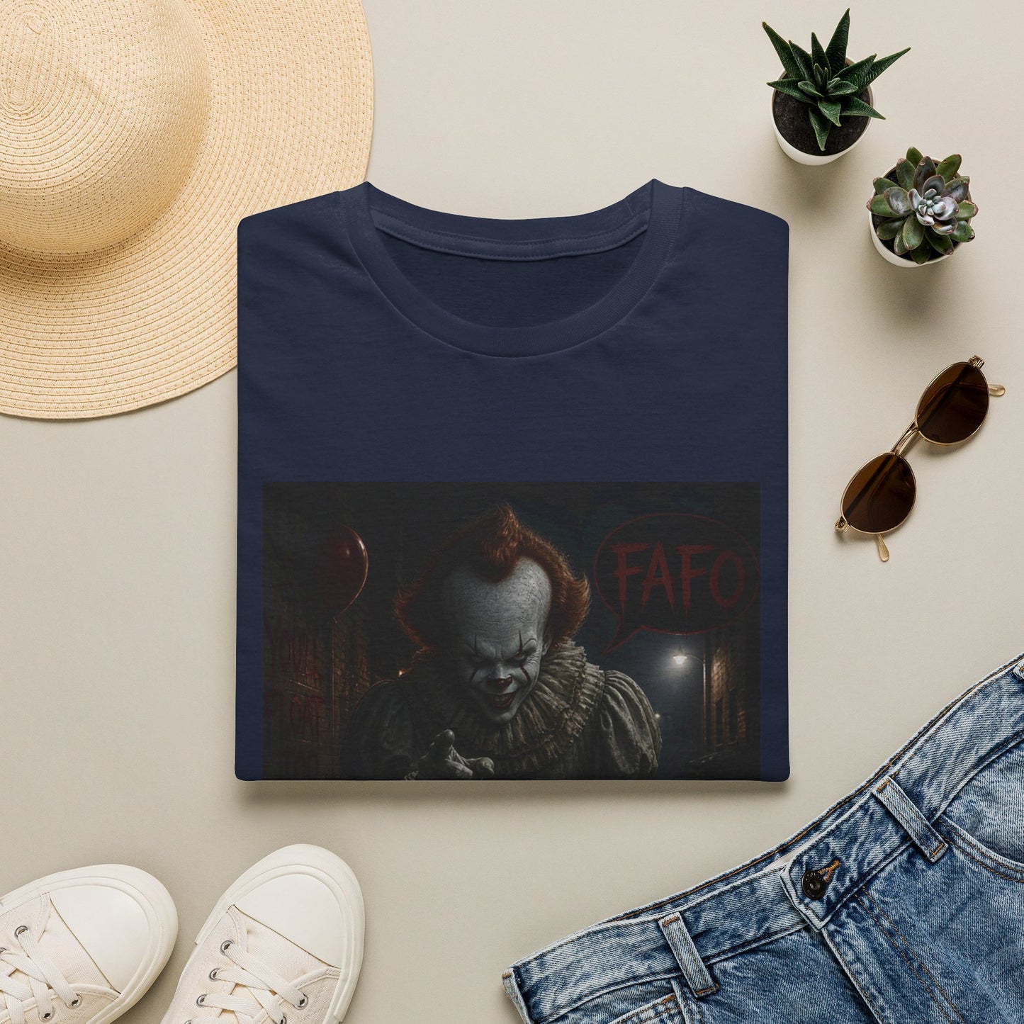Horror Pennywise Clown T‑Shirt — Dark Creepy Stephen King Inspired Design