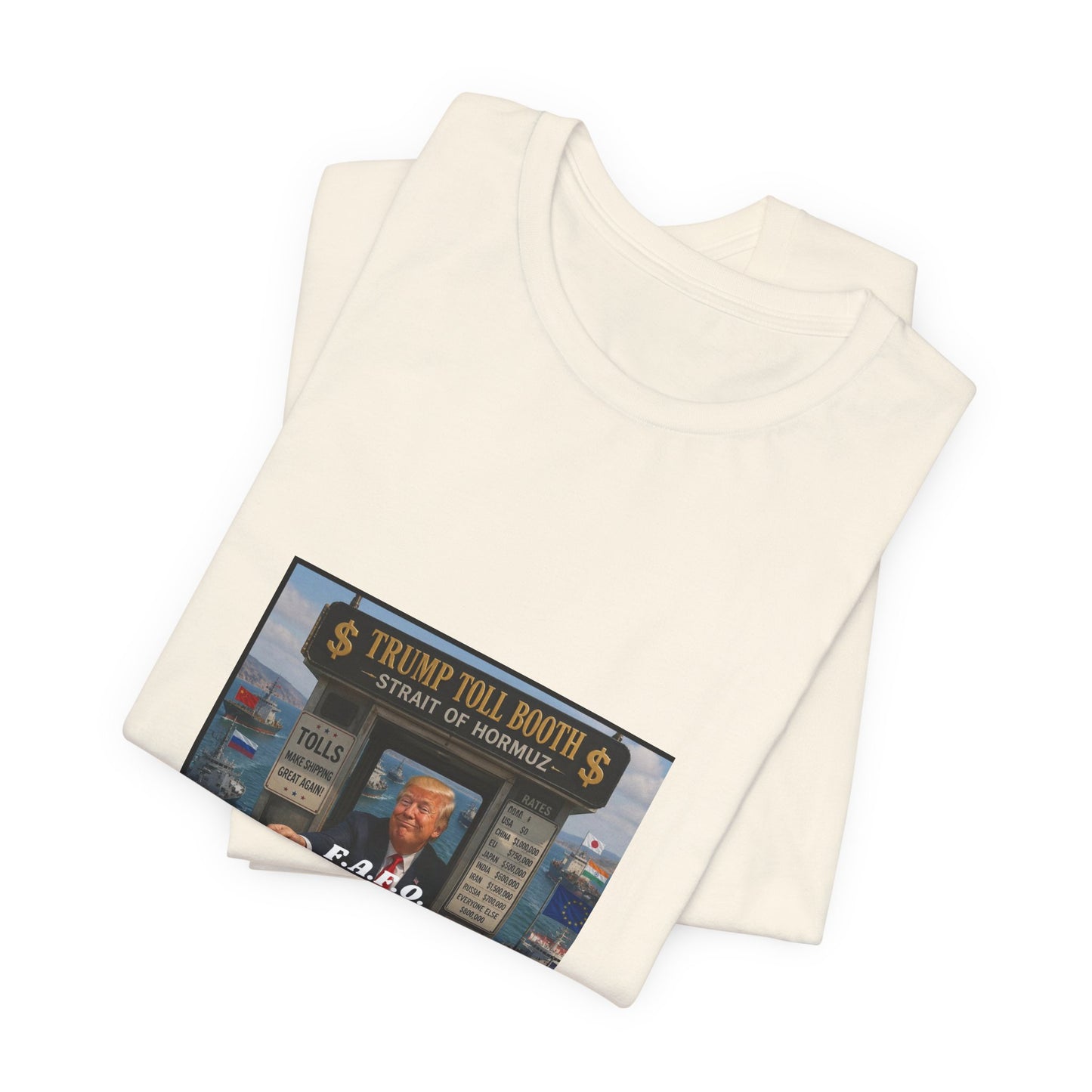 Political Satire Tee — "Trump Toll Booth" Graphic Shirt