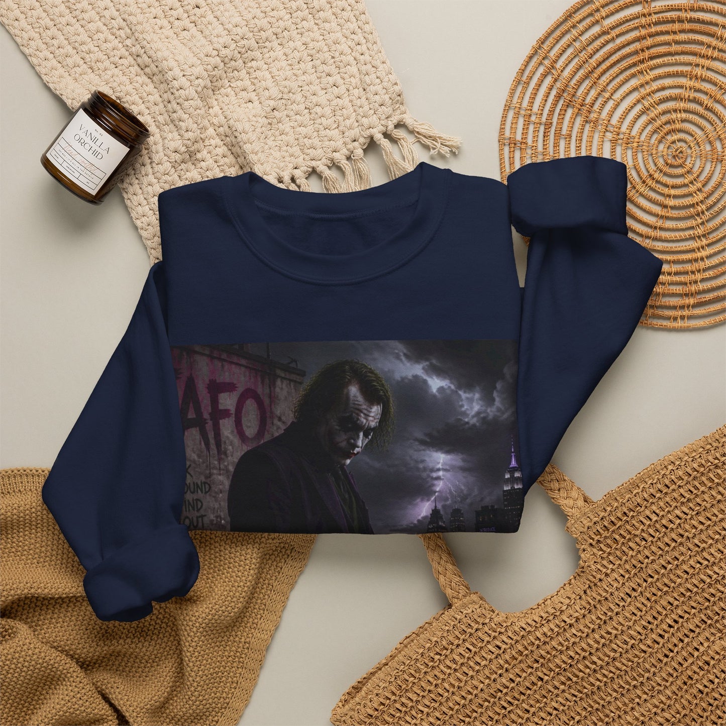 Dark Urban Noir Crewneck Sweatshirt – Moody Street Scene Graphic