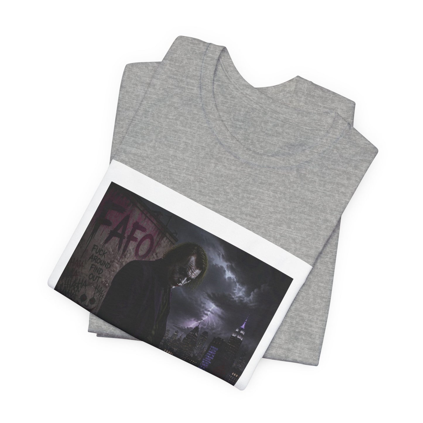 Dark Cityscape Graphic Tee — Moody Joker Night Design