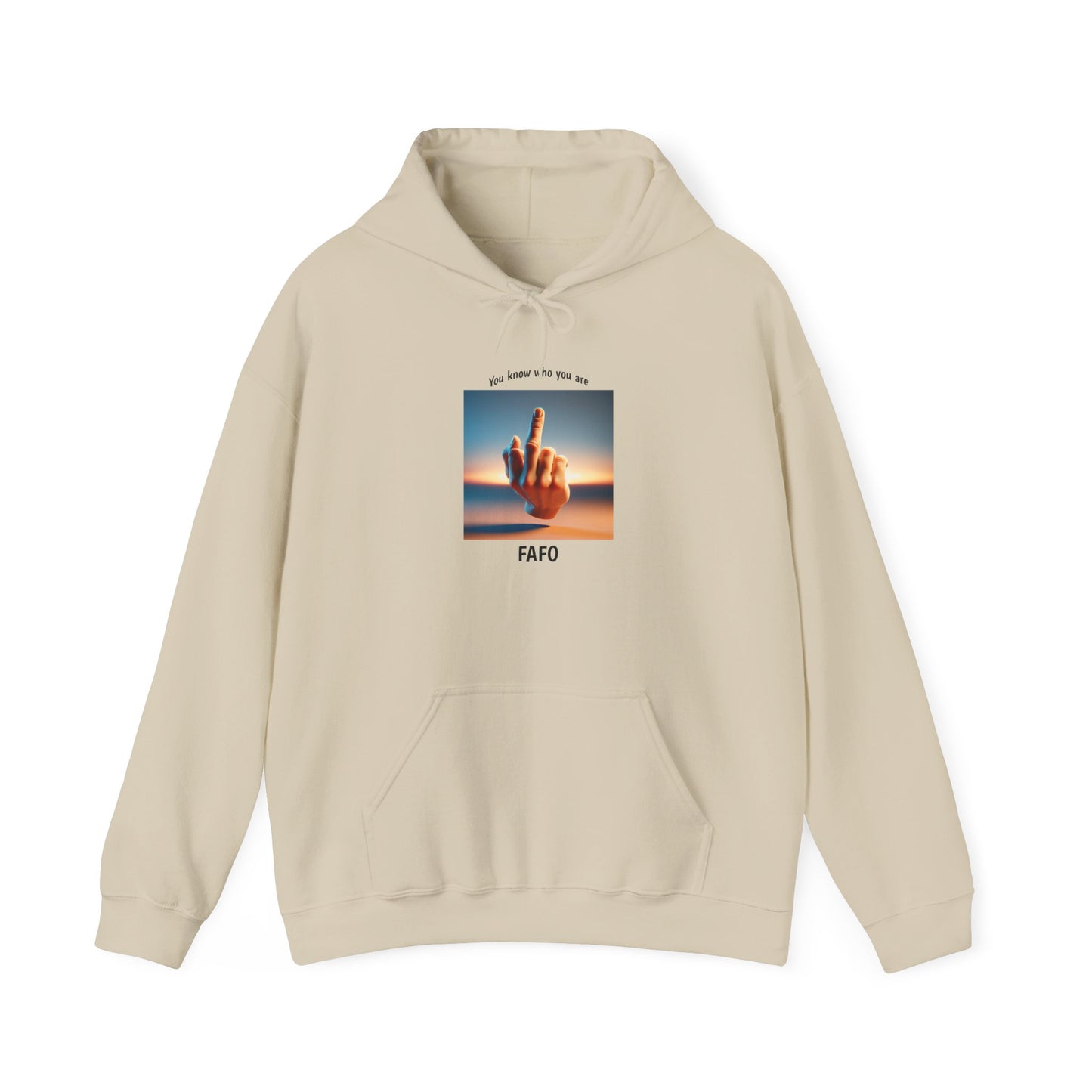 Hoodie — Sunset Hand Peace Sign Graphic "Stay True"