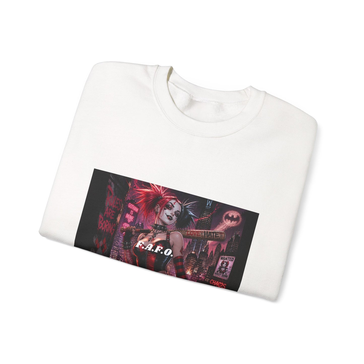 Crewneck Sweatshirt — The Fafc Society Gothic Harley-Style Art Pullover
