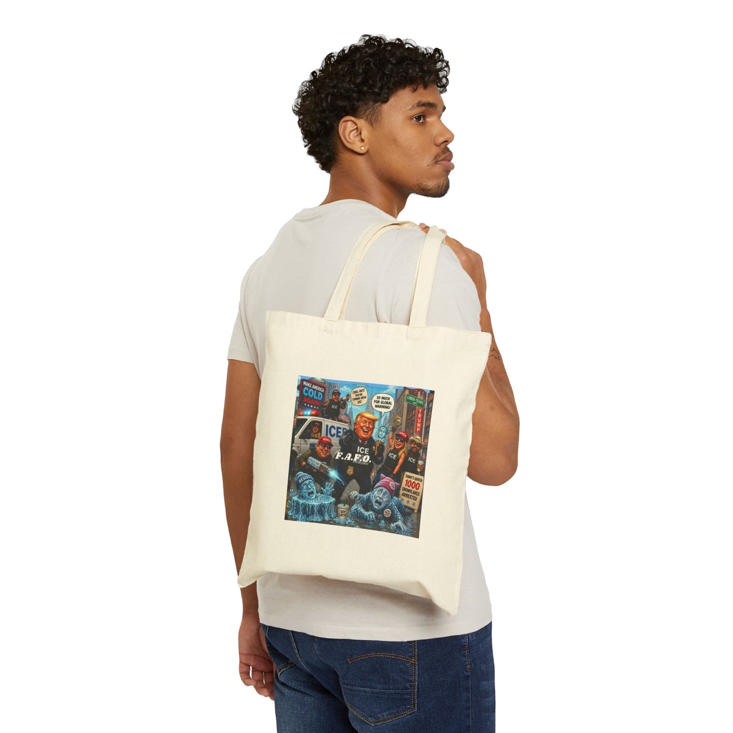 Canvas Tote Bag — Retro City Comic Collage Print