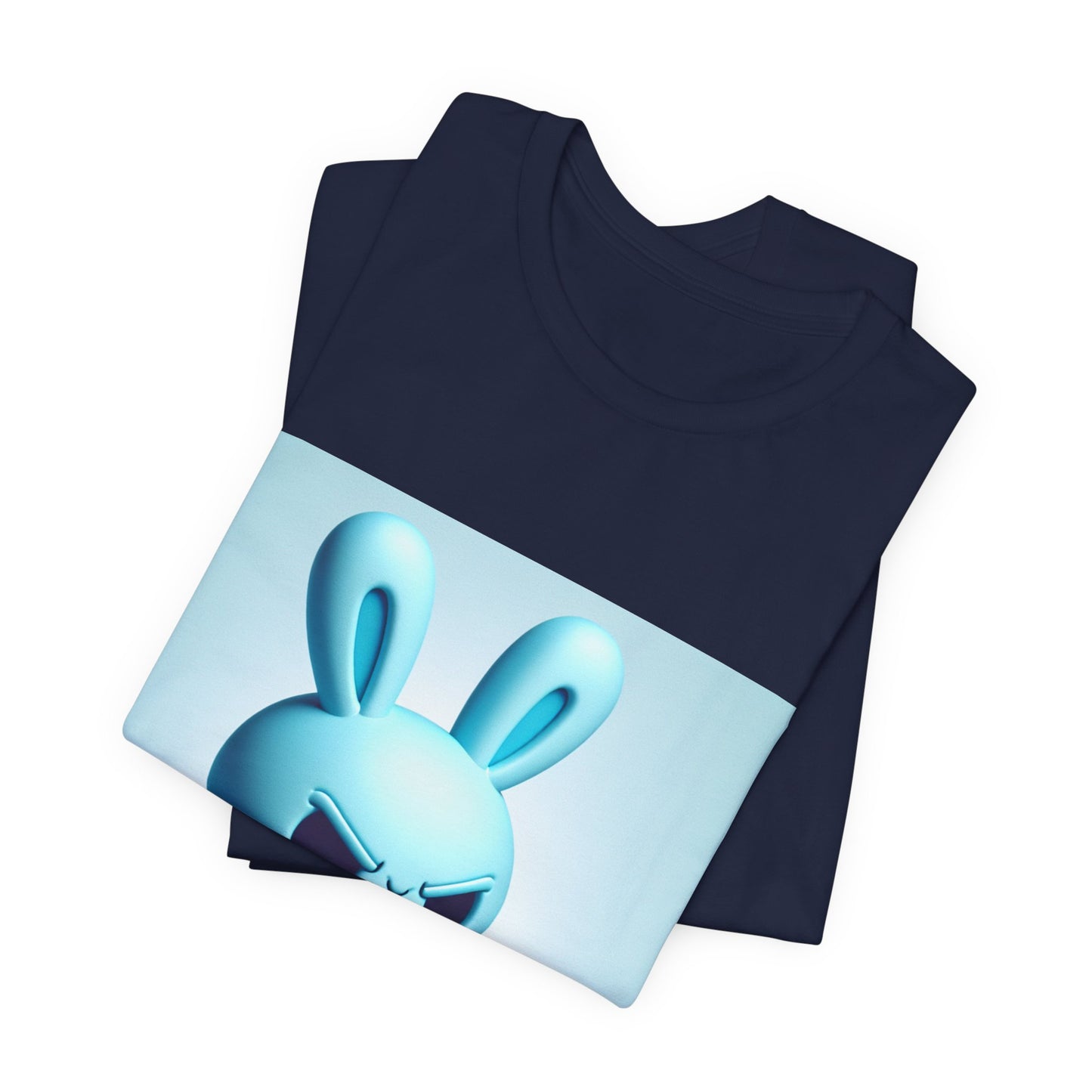 Angry Blue Bunny Tee — Cute Badass Cartoon Bunny with Rifle Graphic T-Shirt