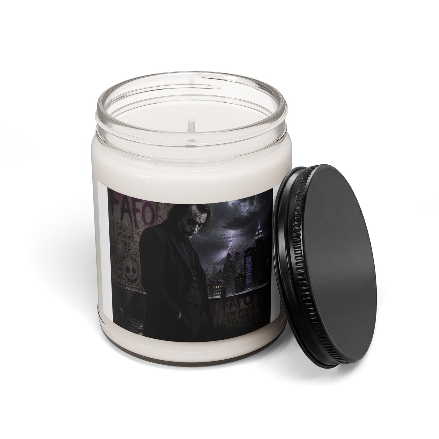 Gothic Night Soy Candle — 9oz Scented Jar (Dark Cityscape Design)