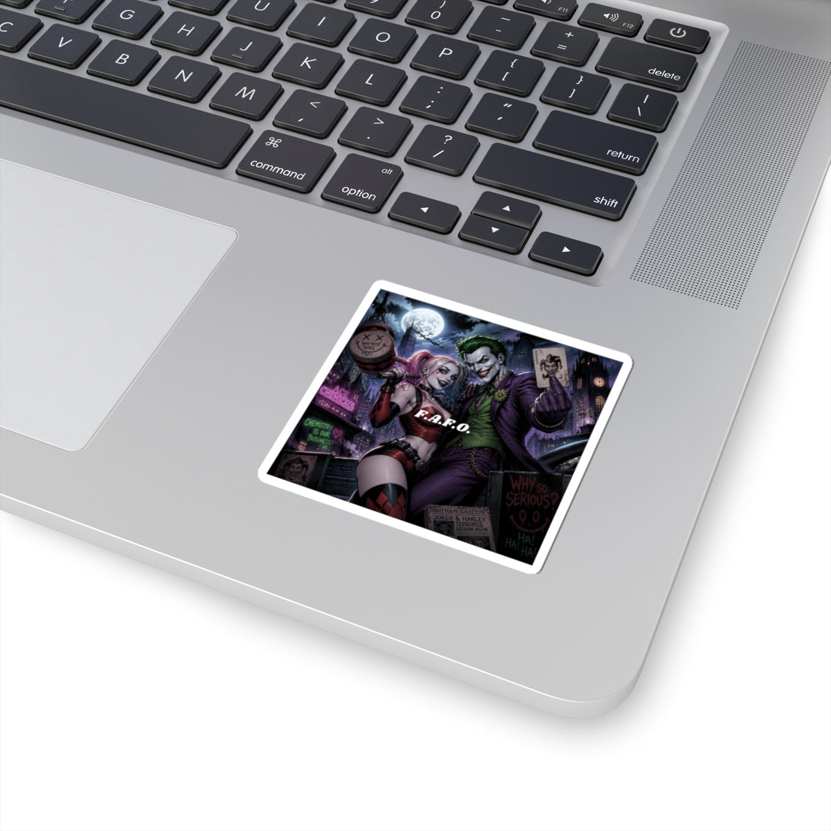Harley Quinn & Joker Nightscape Sticker - Kiss-Cut Vinyl Decal