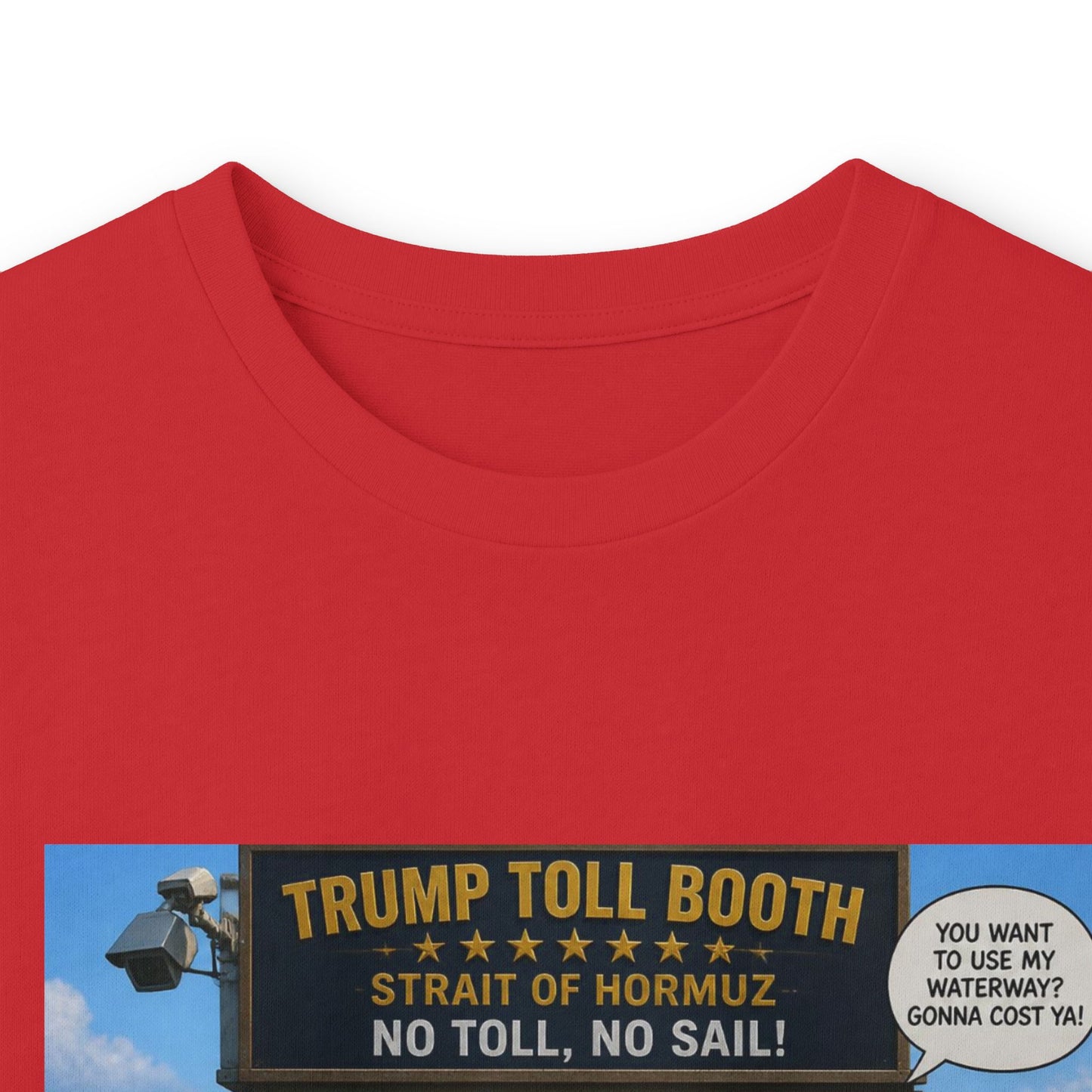 Long Sleeve Tee — Retro Arcade Collage "Trump Toll Booth" Design