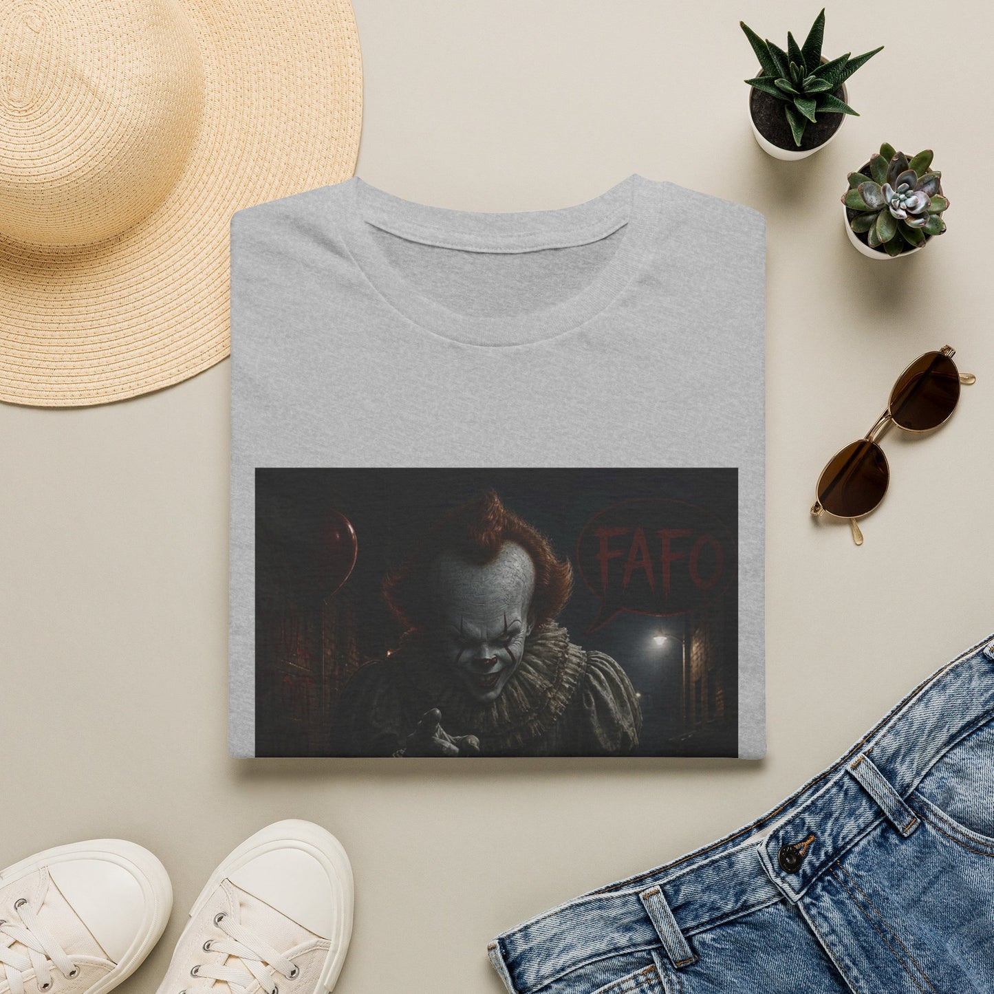 Horror Pennywise Clown T‑Shirt — Dark Creepy Stephen King Inspired Design