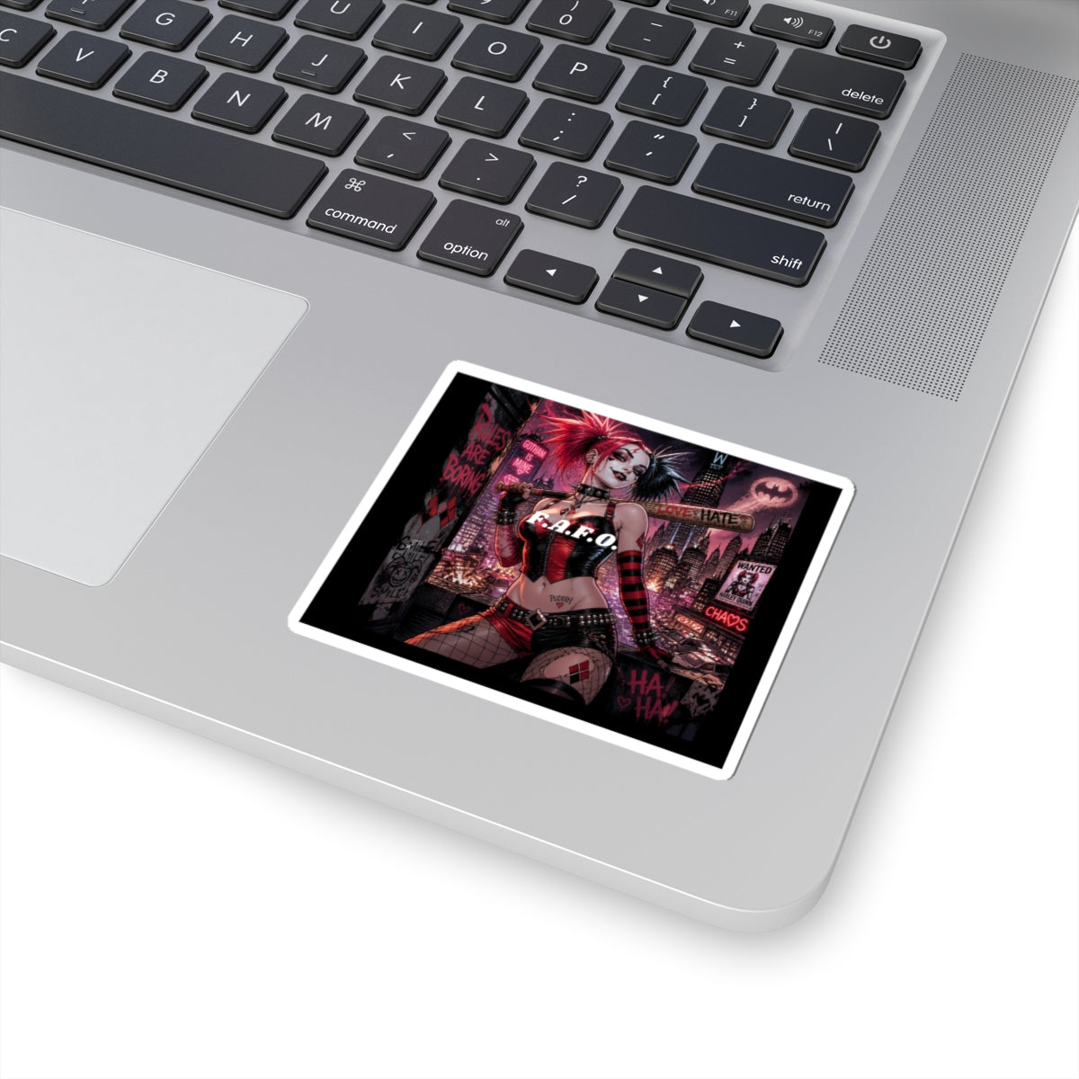 Harley-Inspired Gothic Punk Sticker — 'F.A.F.O.' Kiss-Cut Decal