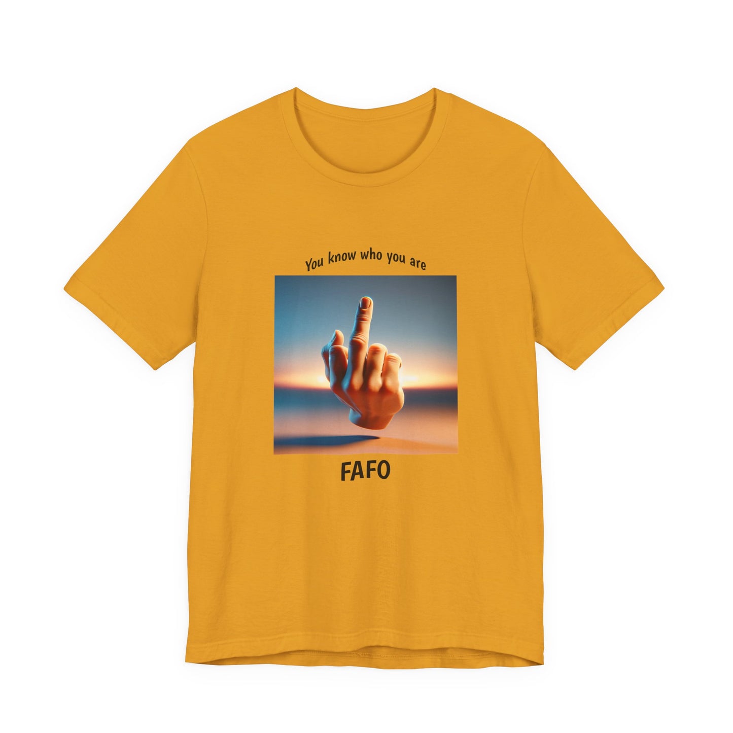 Sunset Middle Finger Graphic Tee – 'FAHO' Casual Statement T-Shirt