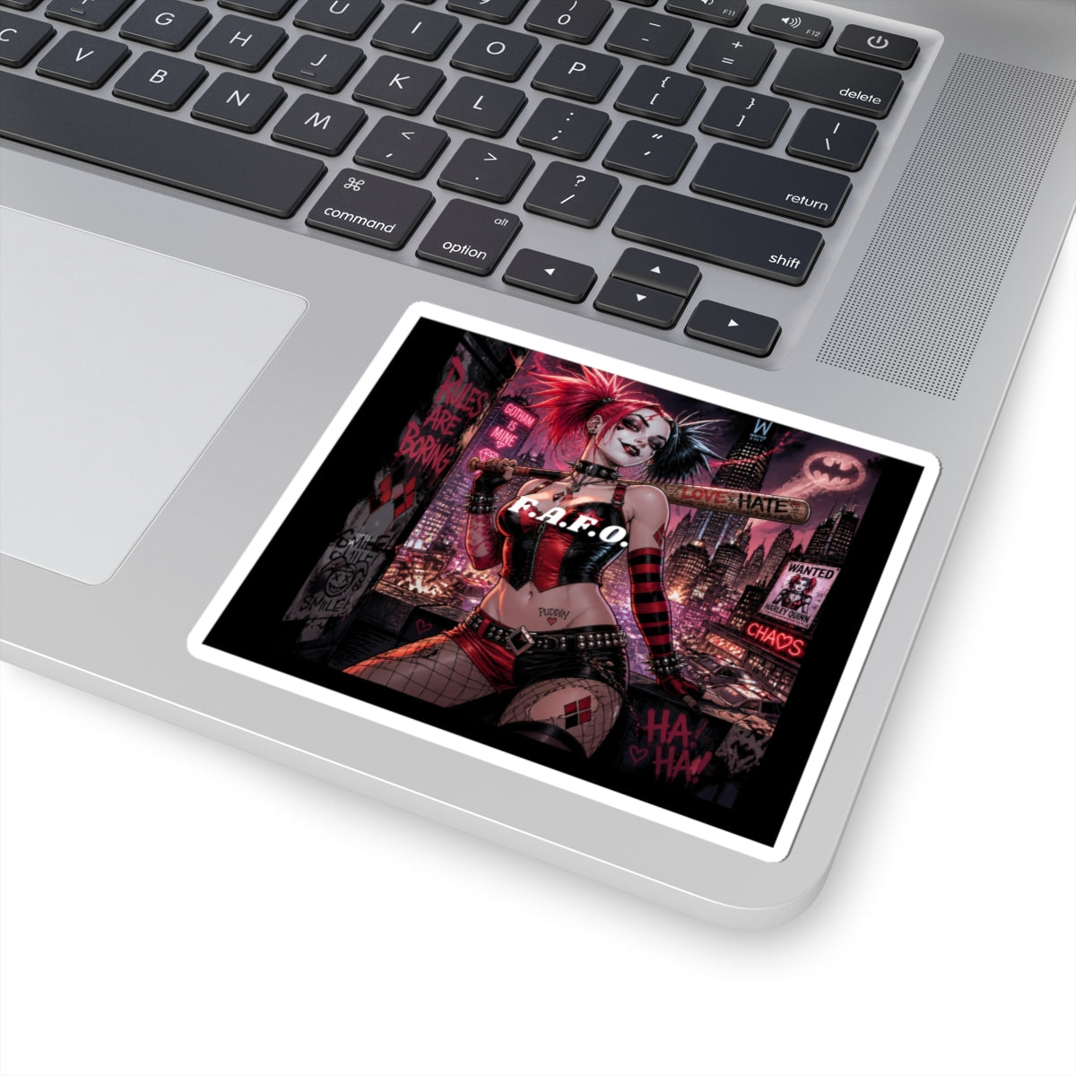 Harley-Inspired Gothic Punk Sticker — 'F.A.F.O.' Kiss-Cut Decal