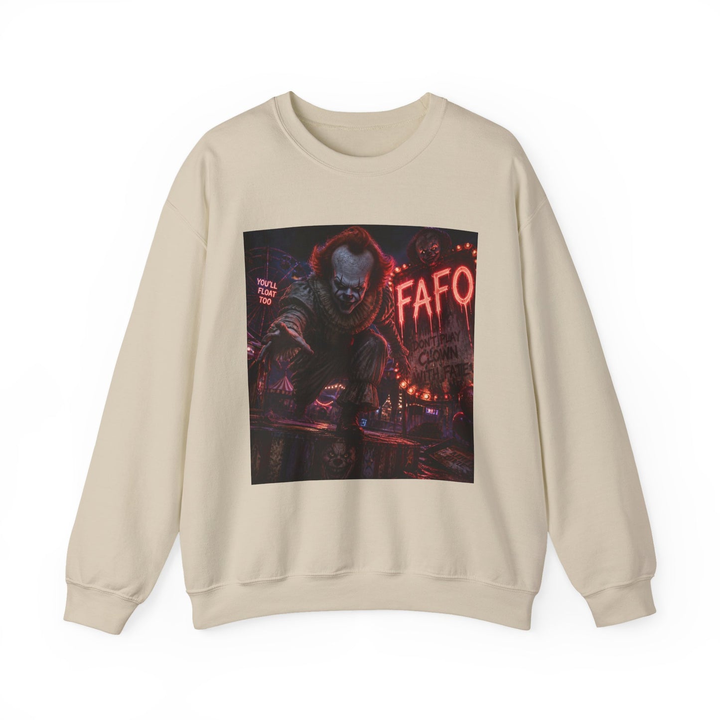 Horror Clown Crewneck Sweatshirt — 'The FAFO Society' Graphic