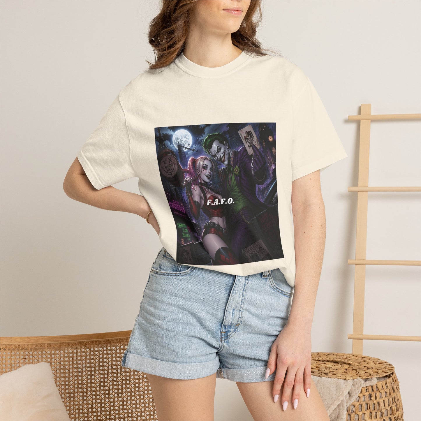 Graphic T-Shirt — The FAFO Society Joker & Harley Art Print
