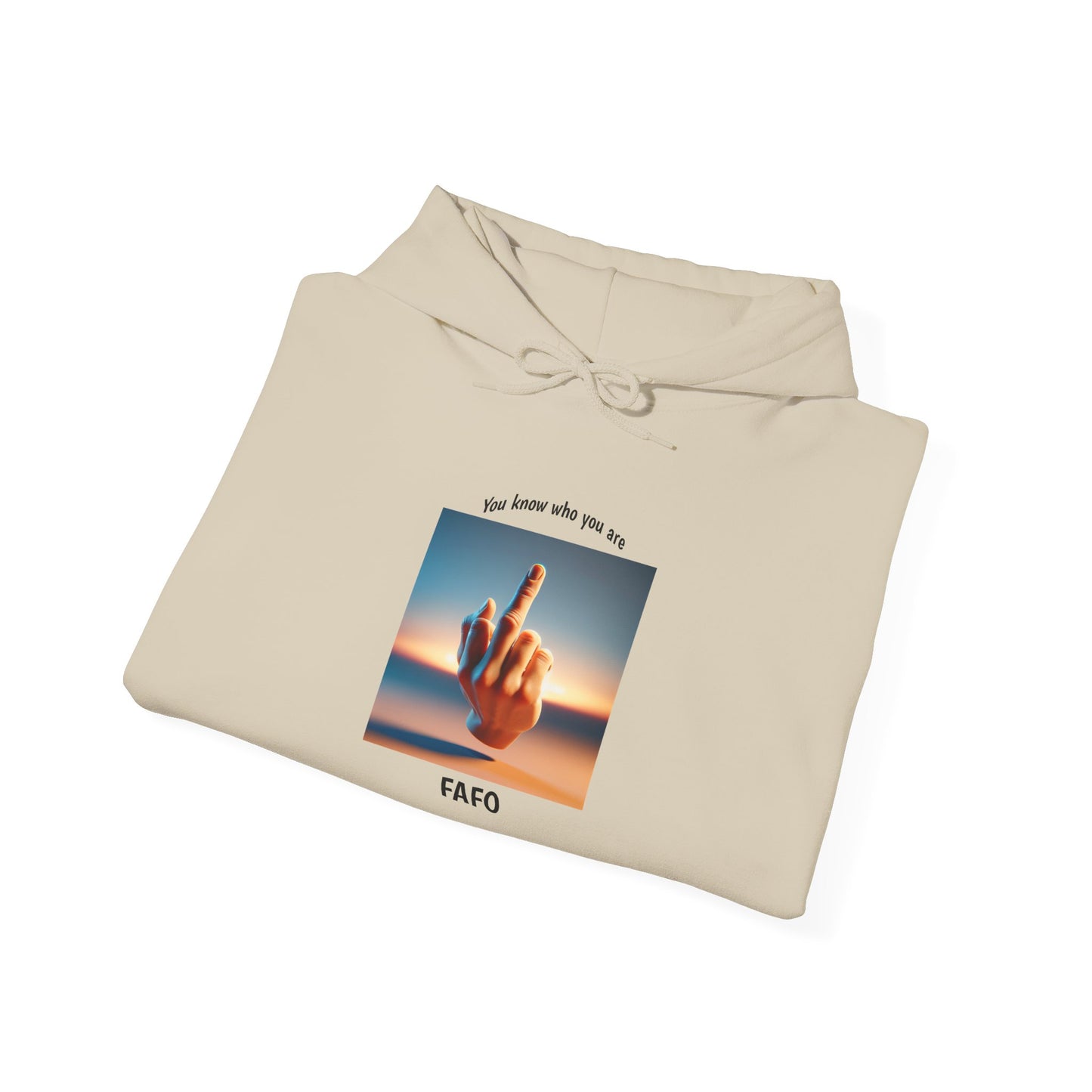 Hoodie — Sunset Hand Peace Sign Graphic "Stay True"