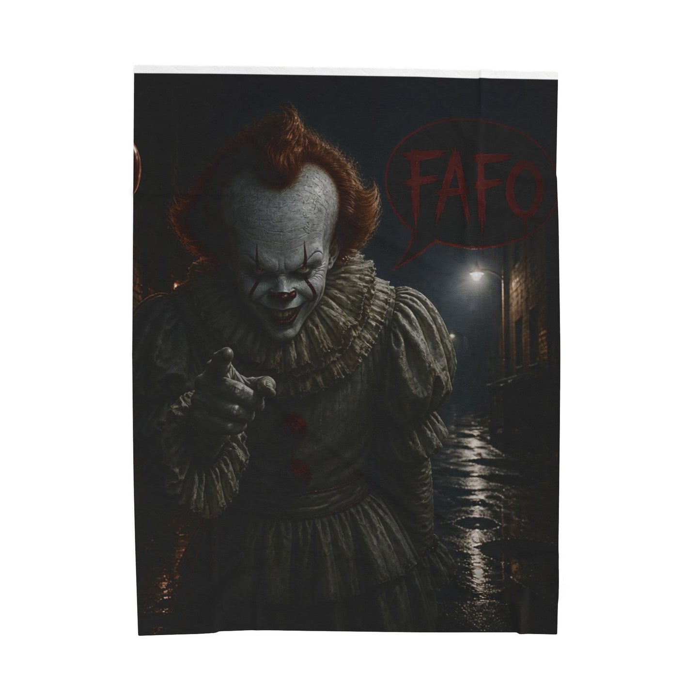 Horror Pennywise Velveteen Plush Blanket – Spooky Clown Throw for Halloween Fans