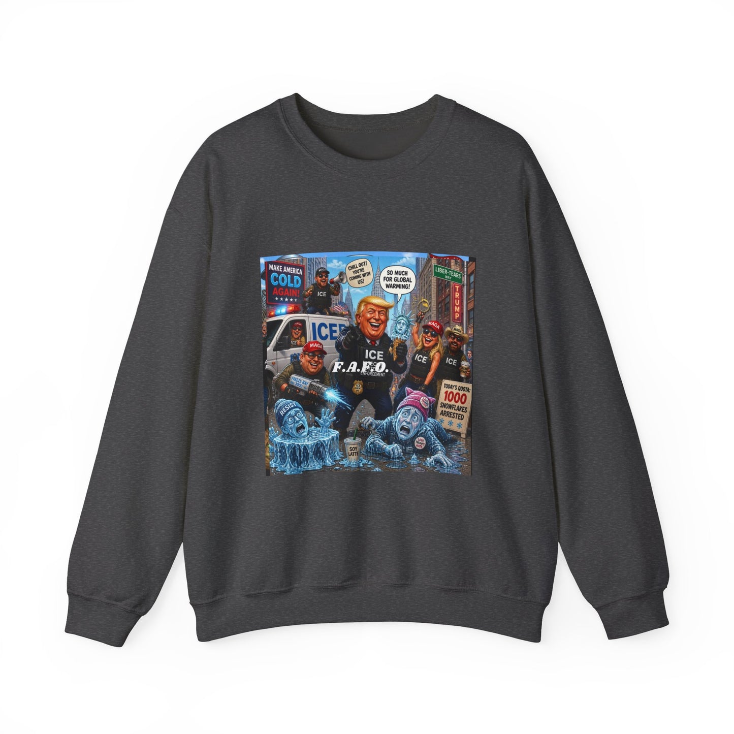 Graphic Crewneck Sweatshirt — 'The FAFO Society' Cold Patrol Artwork