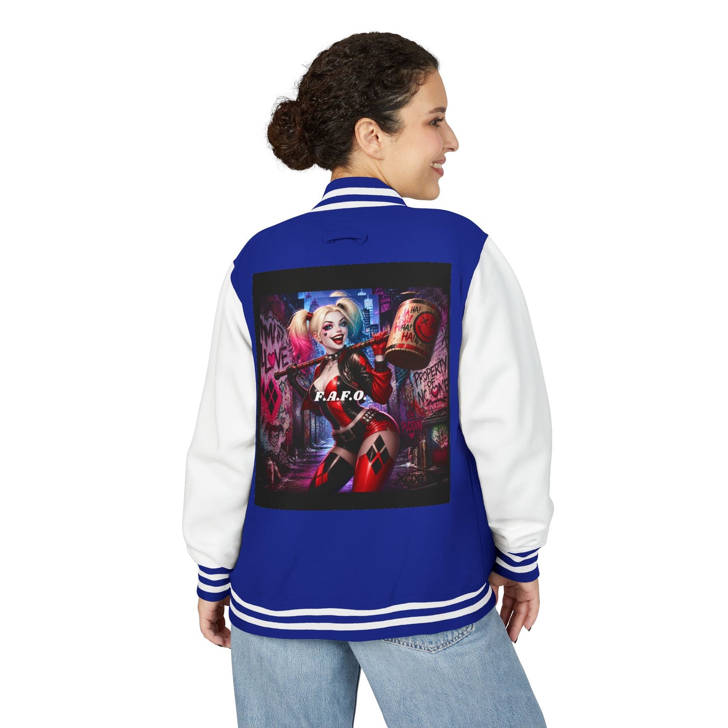 Letterman Jacket — Retro Graphic Back Patch