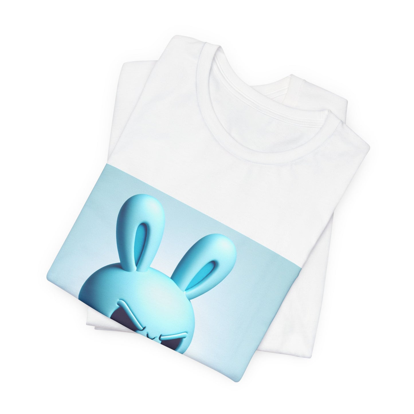 Angry Blue Bunny Tee — Cute Badass Cartoon Bunny with Rifle Graphic T-Shirt