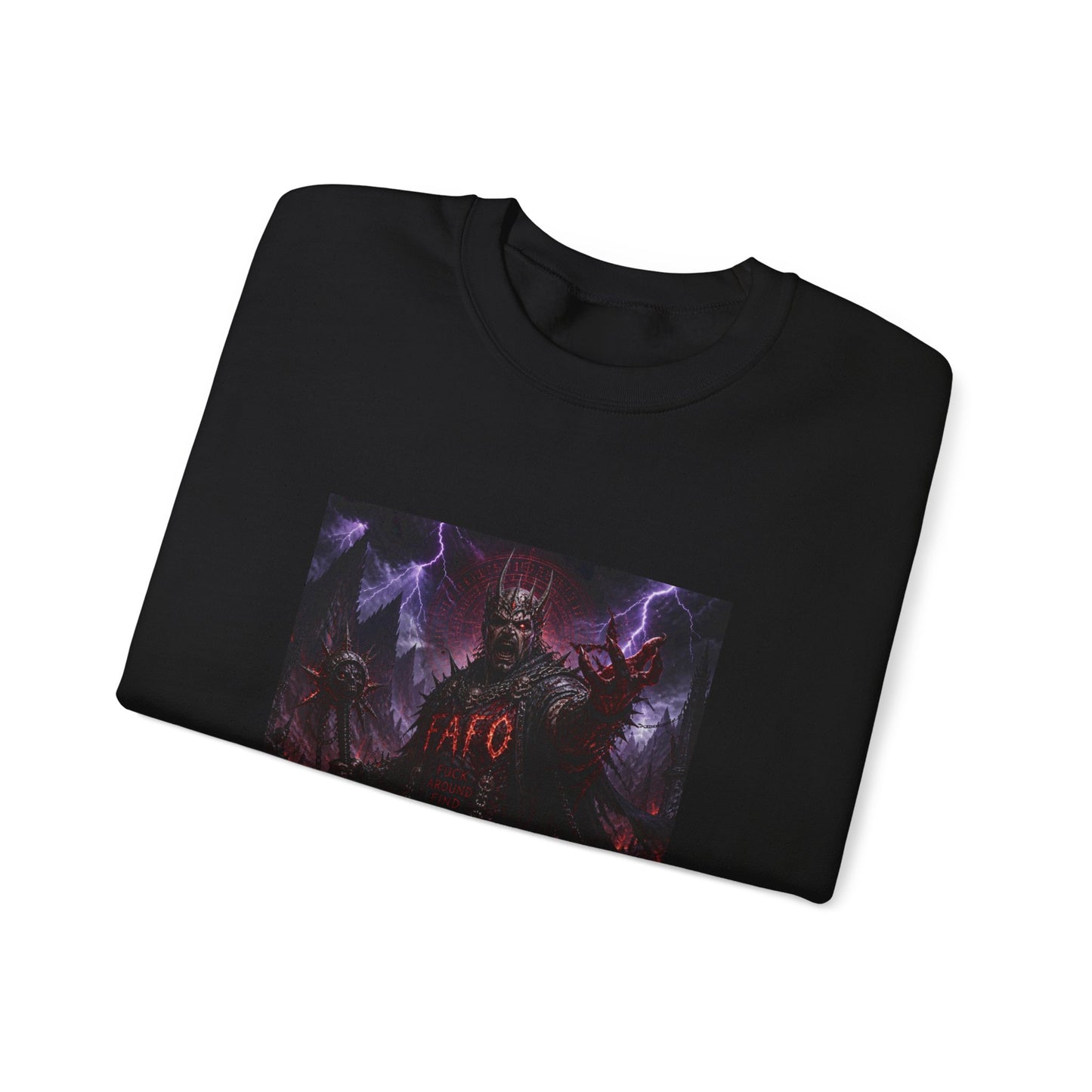 Satanic Demon Horror Crewneck Sweatshirt – 'Go' Graphic