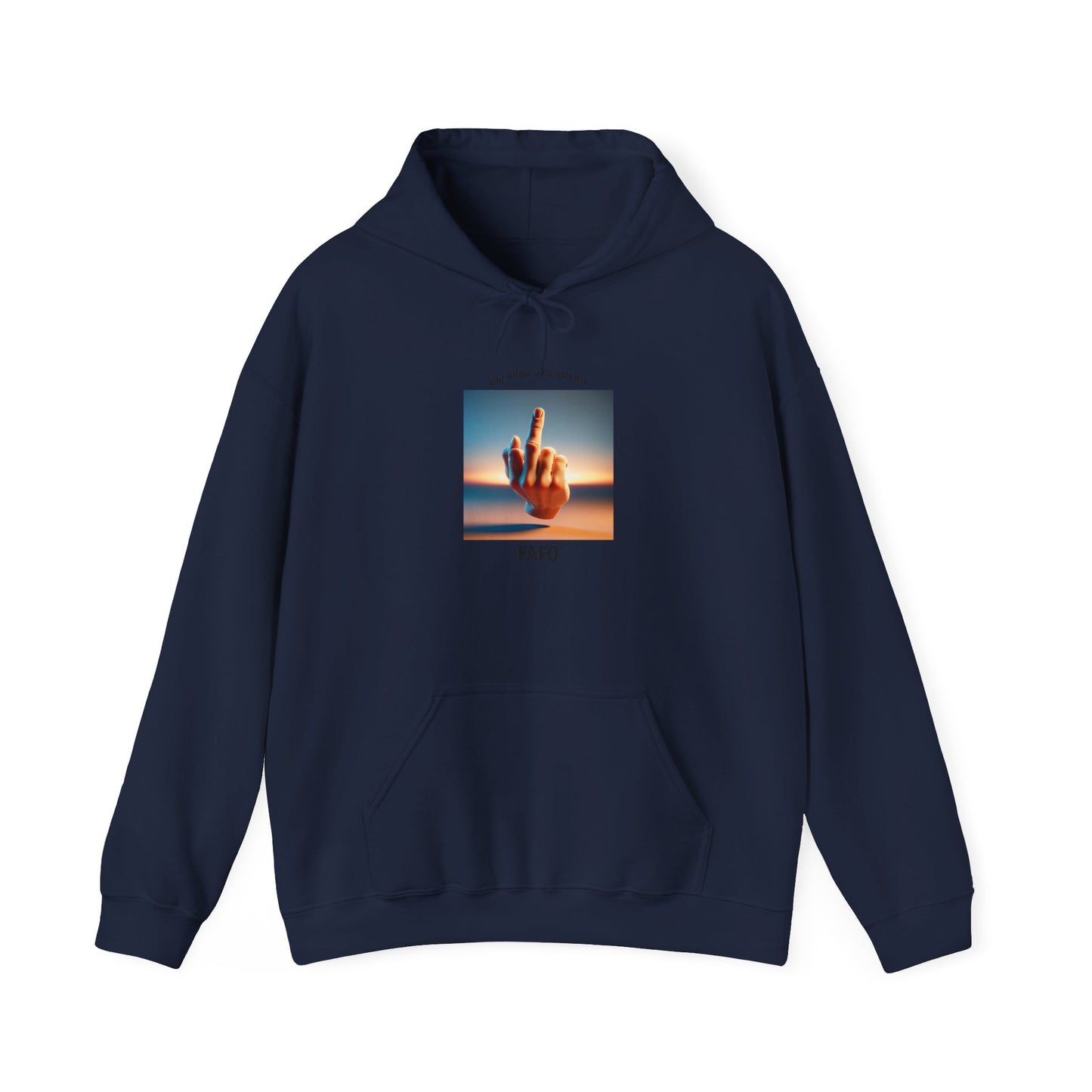 Hoodie — Sunset Hand Peace Sign Graphic "Stay True"