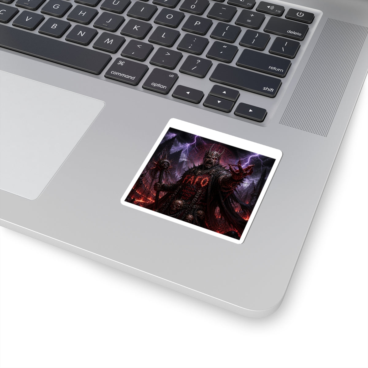 Dark King Sticker — FAFO Gothic Horror Kiss-Cut Decal for Laptops & Gear