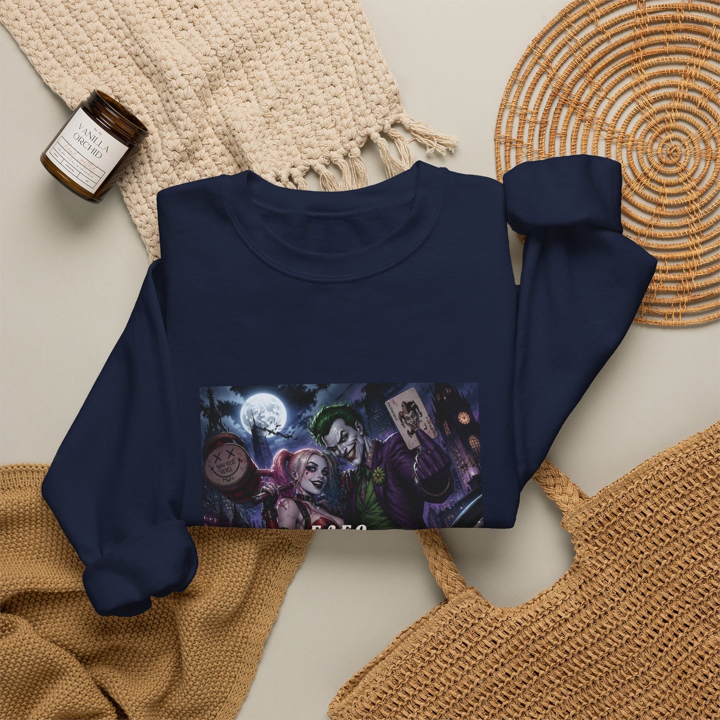 Crewneck Sweatshirt - Gothic Anime Moonlit Band Design (K.A.R.O. Text)