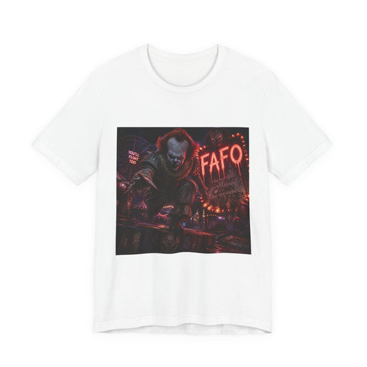 Horror Clown Graphic Tee – FAFO Neon Scare Short Sleeve T-Shirt