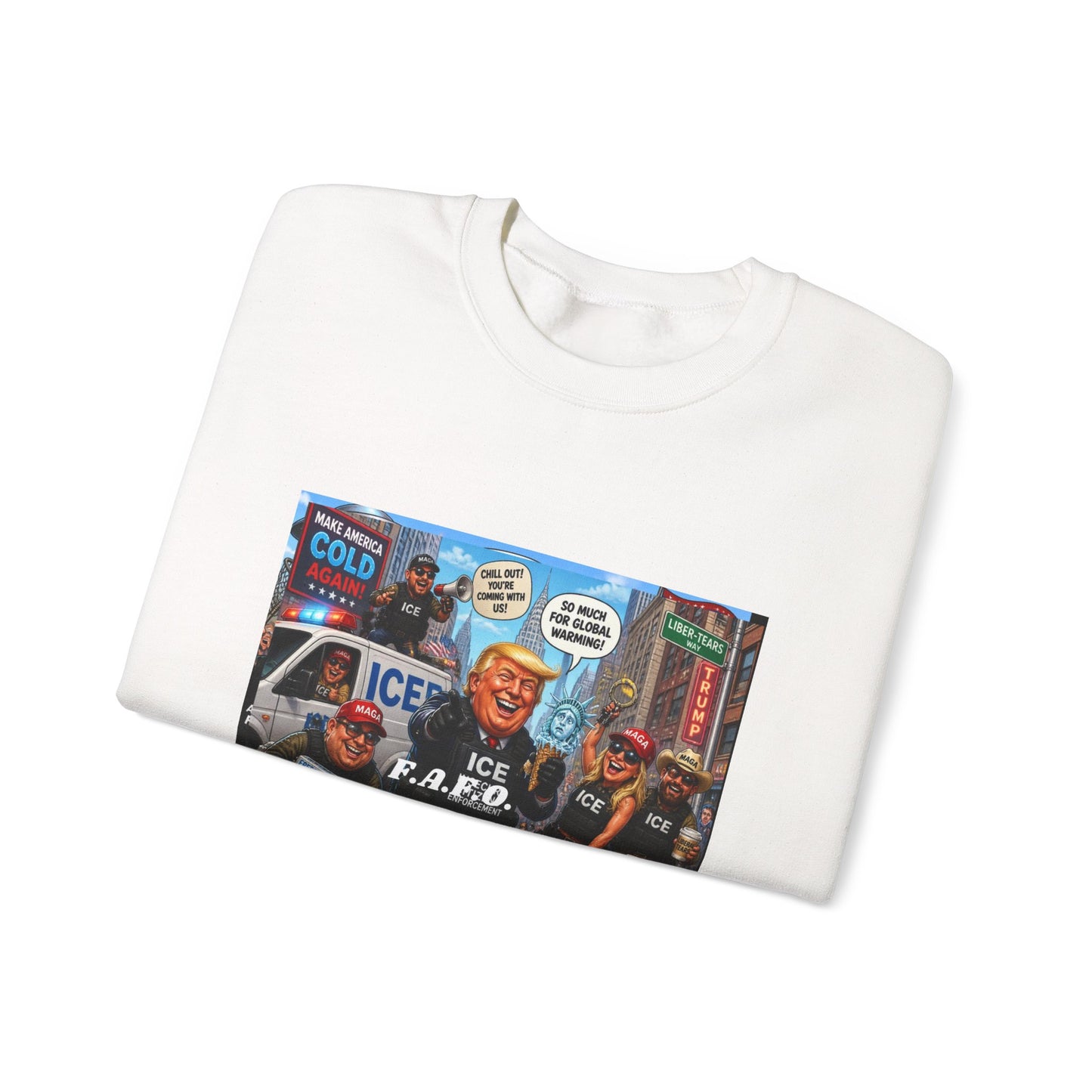 Graphic Crewneck Sweatshirt — 'The FAFO Society' Cold Patrol Artwork