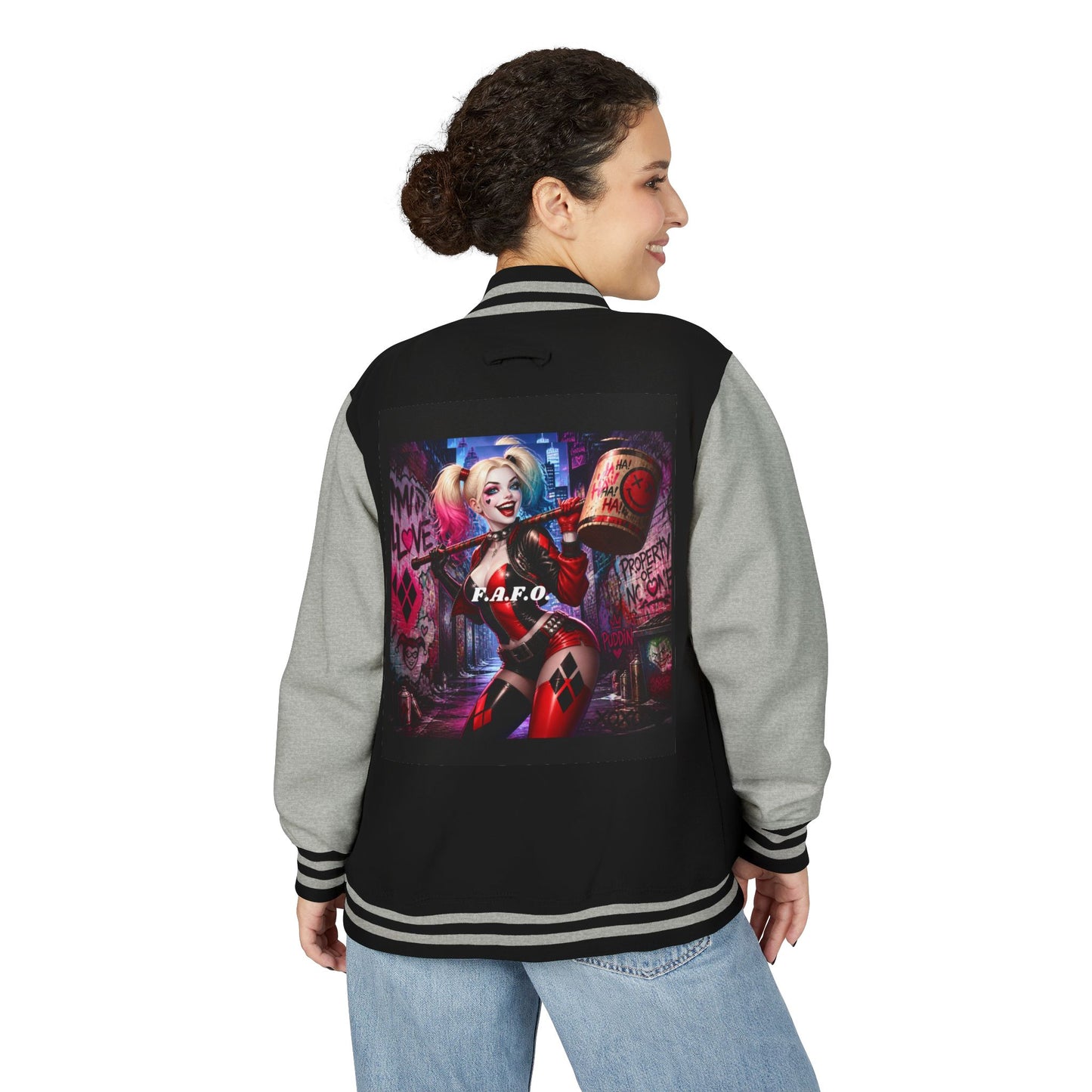 Letterman Jacket — Retro Graphic Back Patch