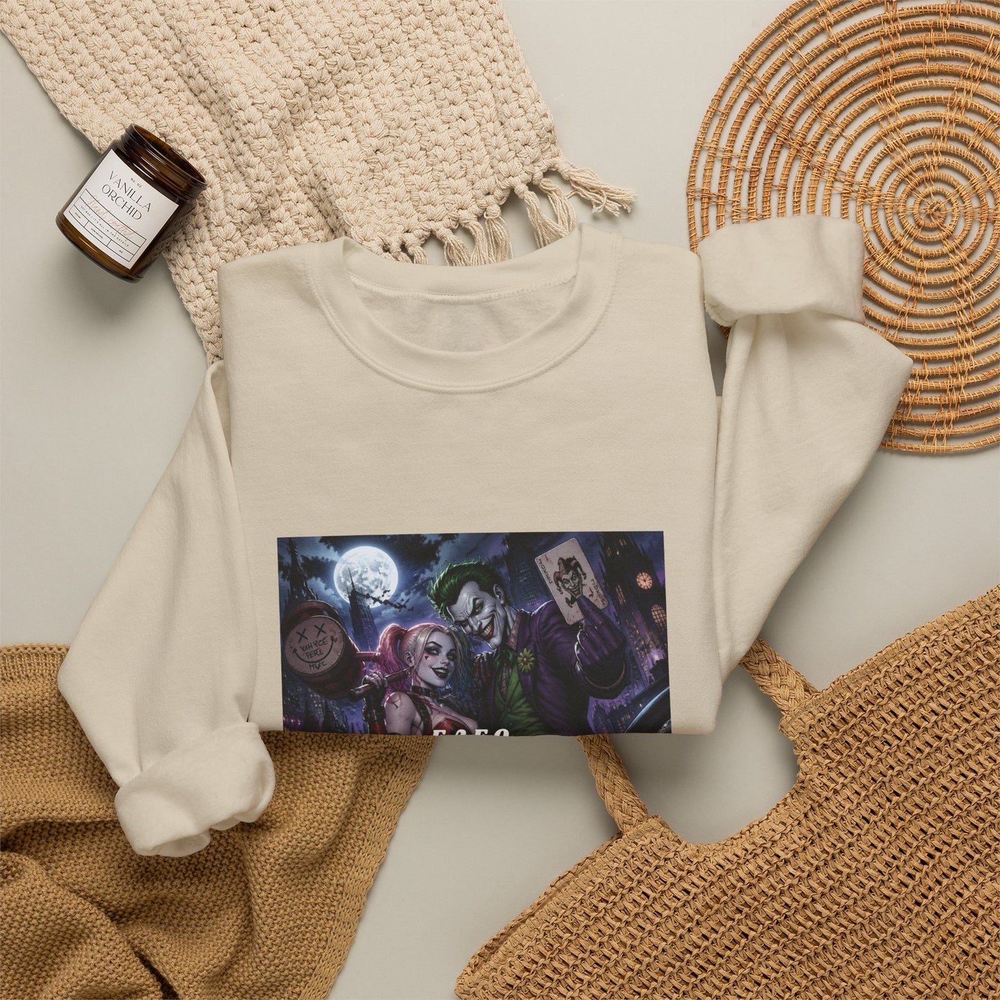 Crewneck Sweatshirt - Gothic Anime Moonlit Band Design (K.A.R.O. Text)