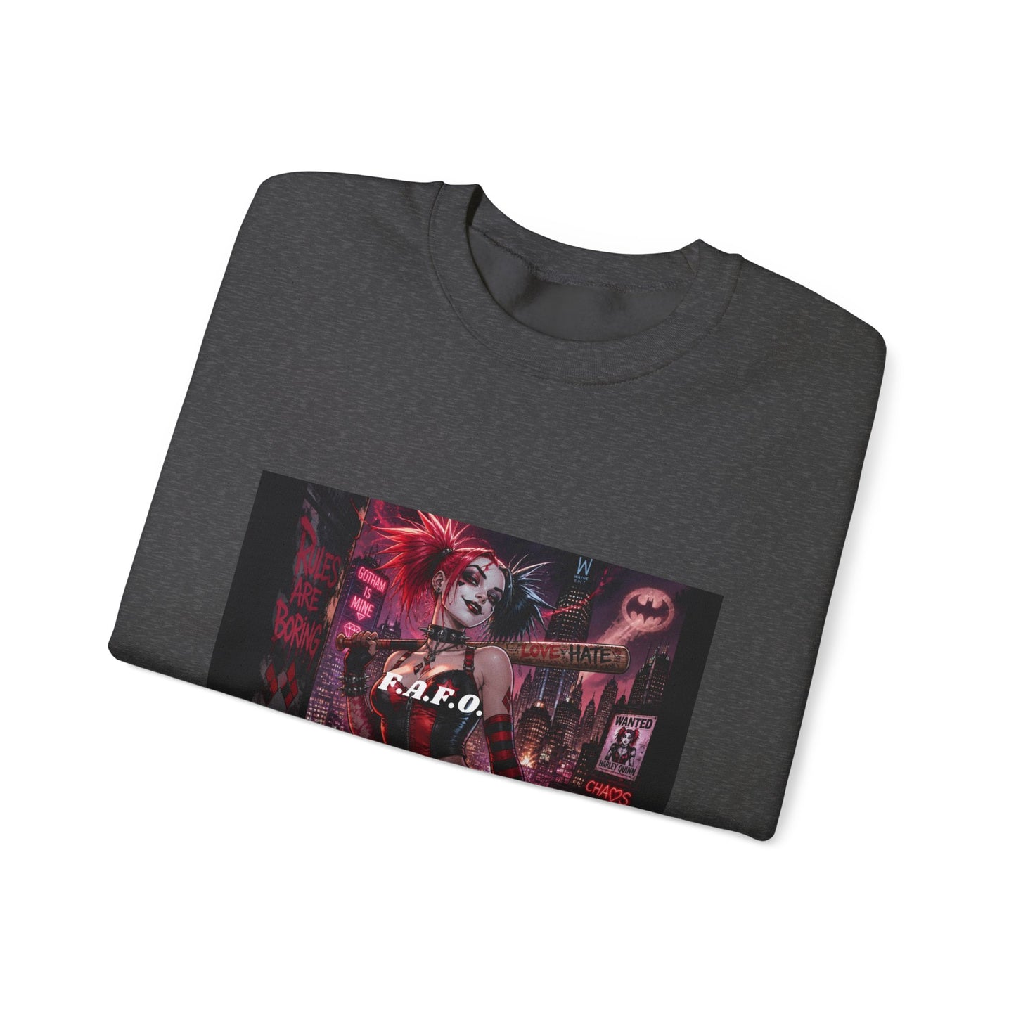 Crewneck Sweatshirt — The Fafc Society Gothic Harley-Style Art Pullover