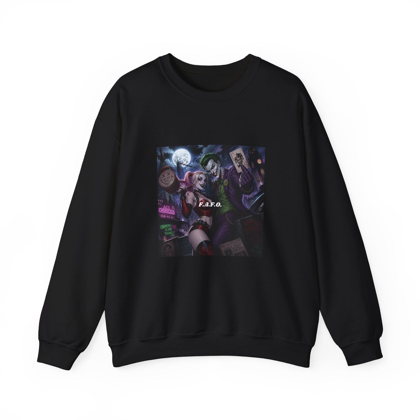 Crewneck Sweatshirt - Gothic Anime Moonlit Band Design (K.A.R.O. Text)
