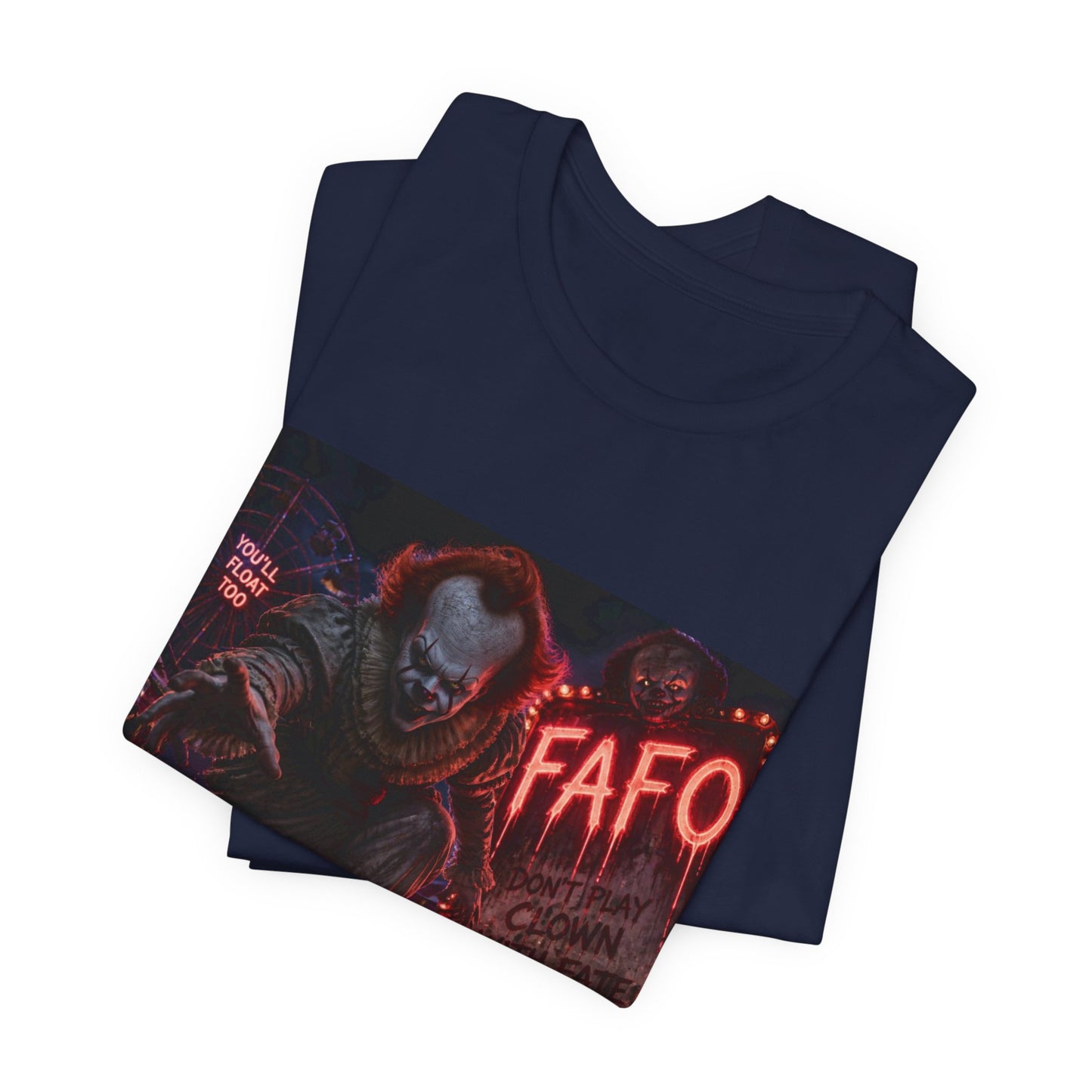 Horror Clown Graphic Tee – FAFO Neon Scare Short Sleeve T-Shirt