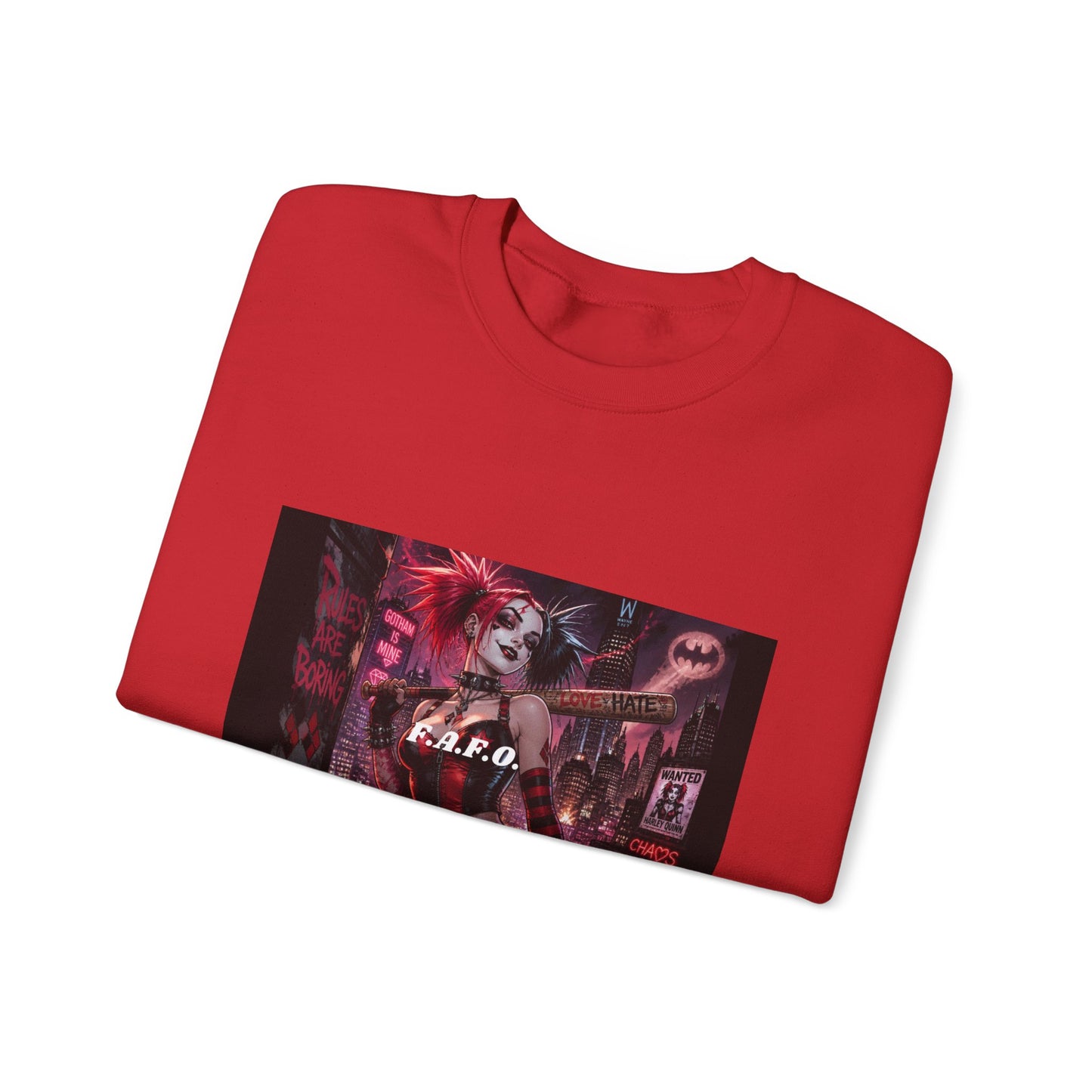 Crewneck Sweatshirt — The Fafc Society Gothic Harley-Style Art Pullover