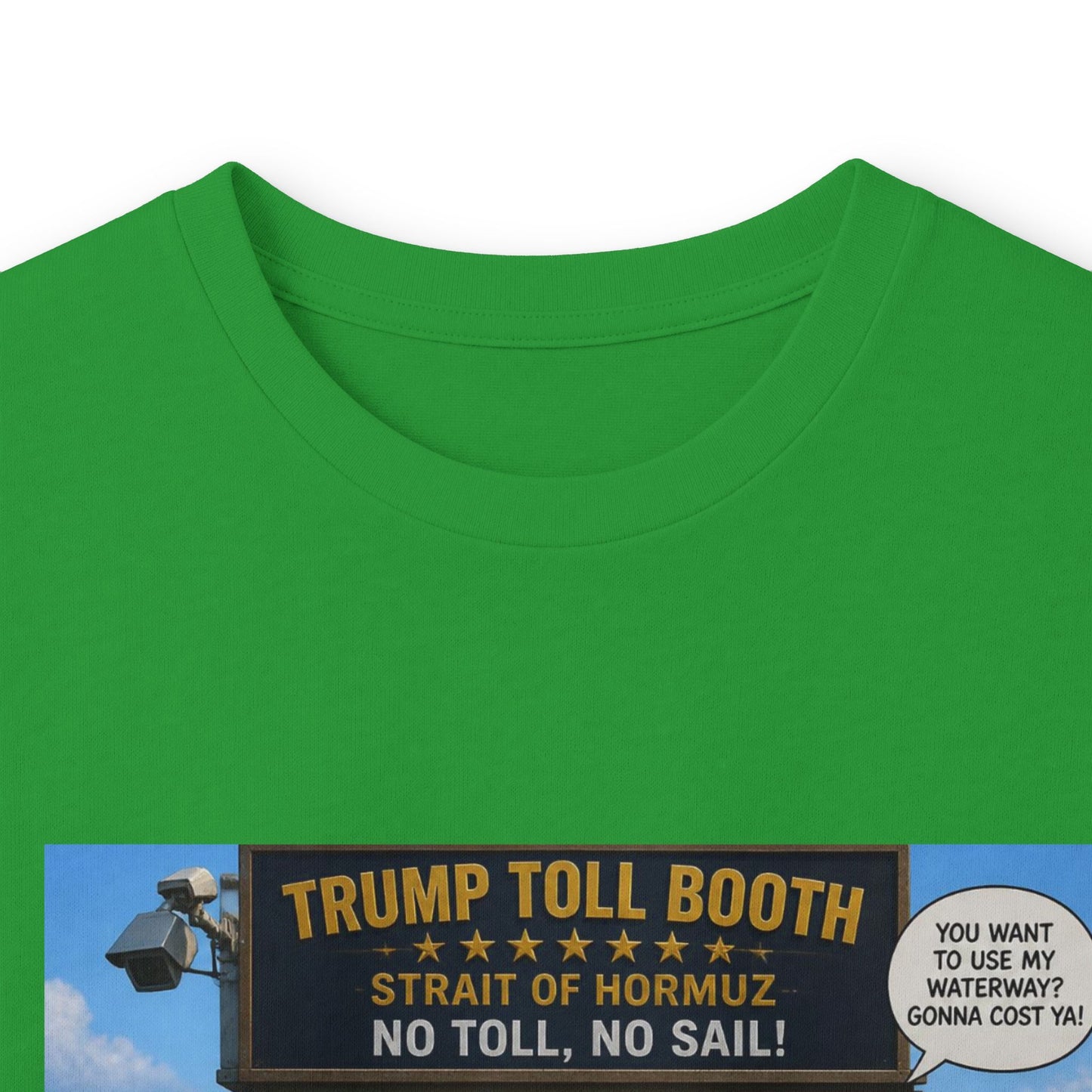 Long Sleeve Tee — Retro Arcade Collage "Trump Toll Booth" Design
