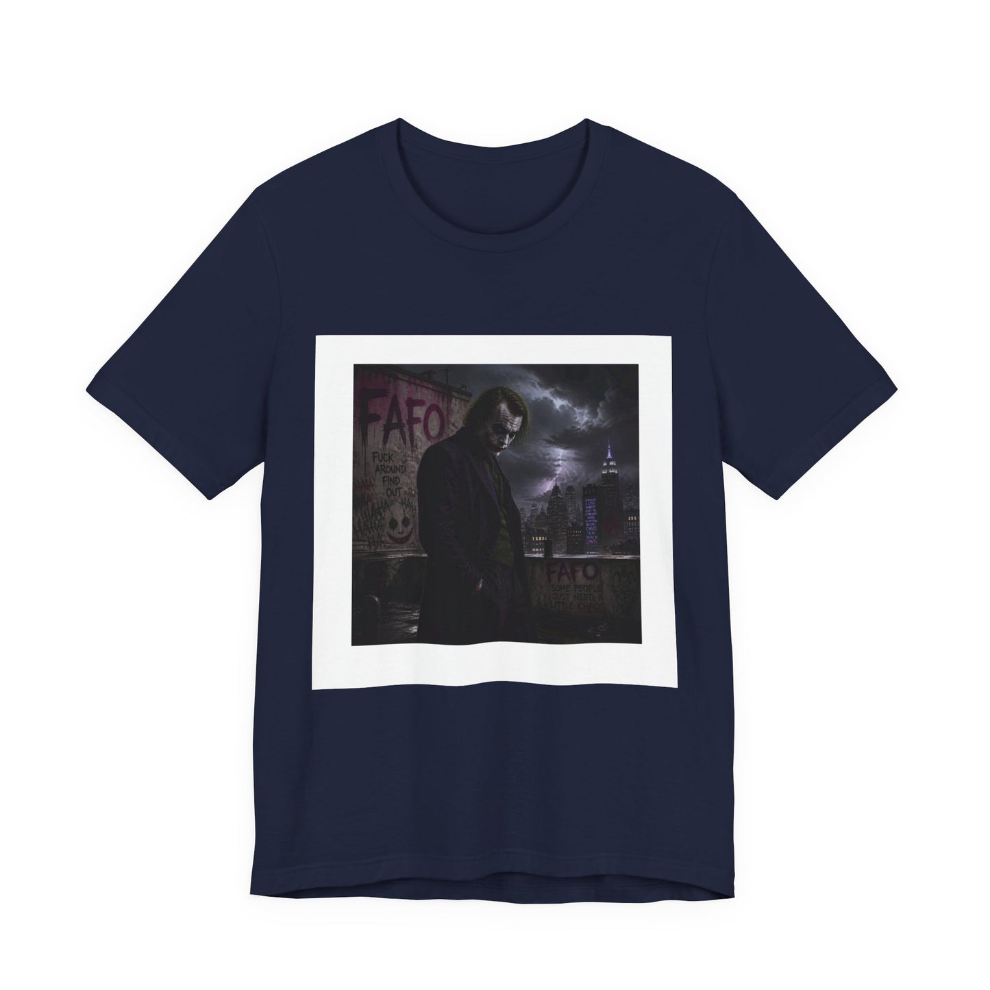 Dark Cityscape Graphic Tee — Moody Joker Night Design
