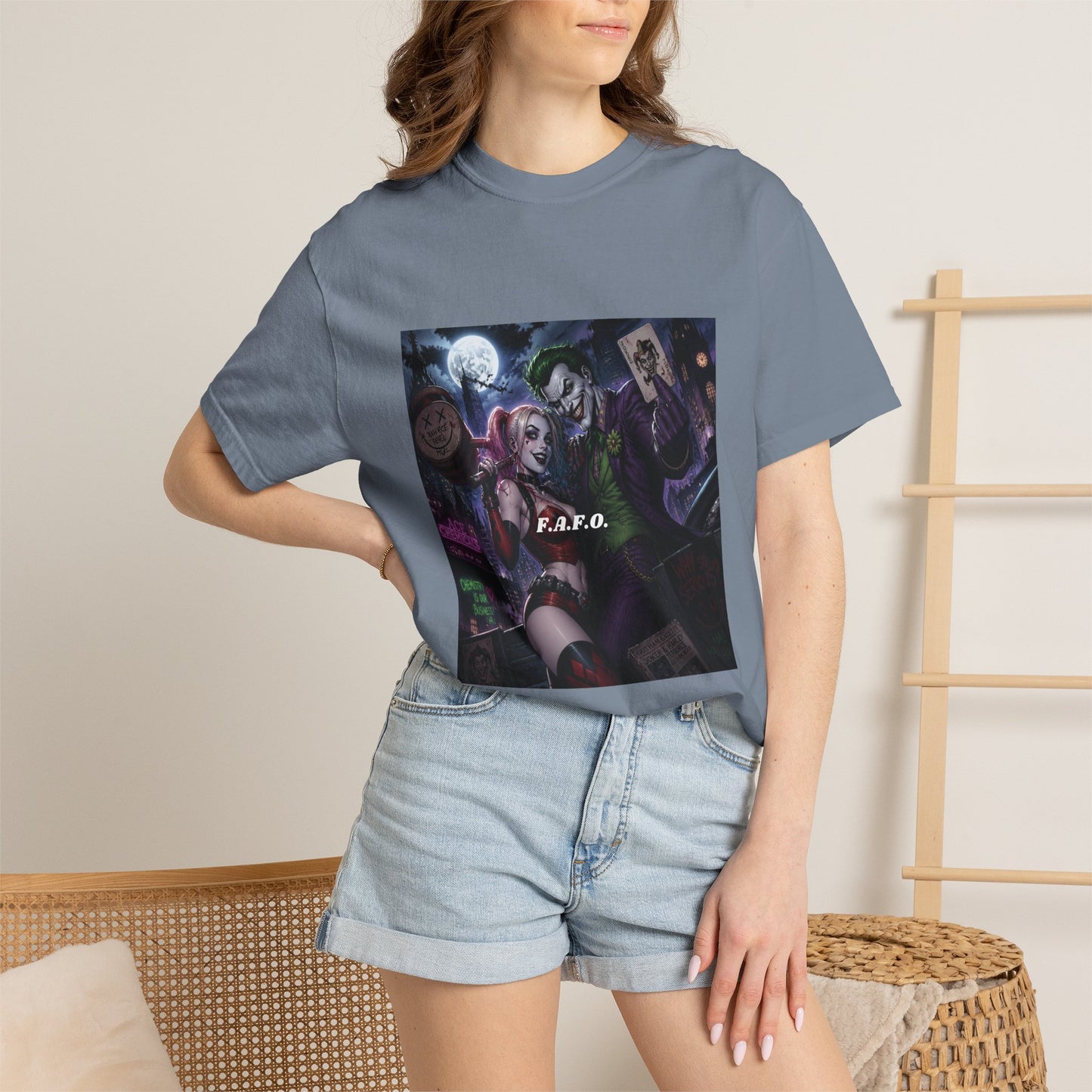 Graphic T-Shirt — The FAFO Society Joker & Harley Art Print