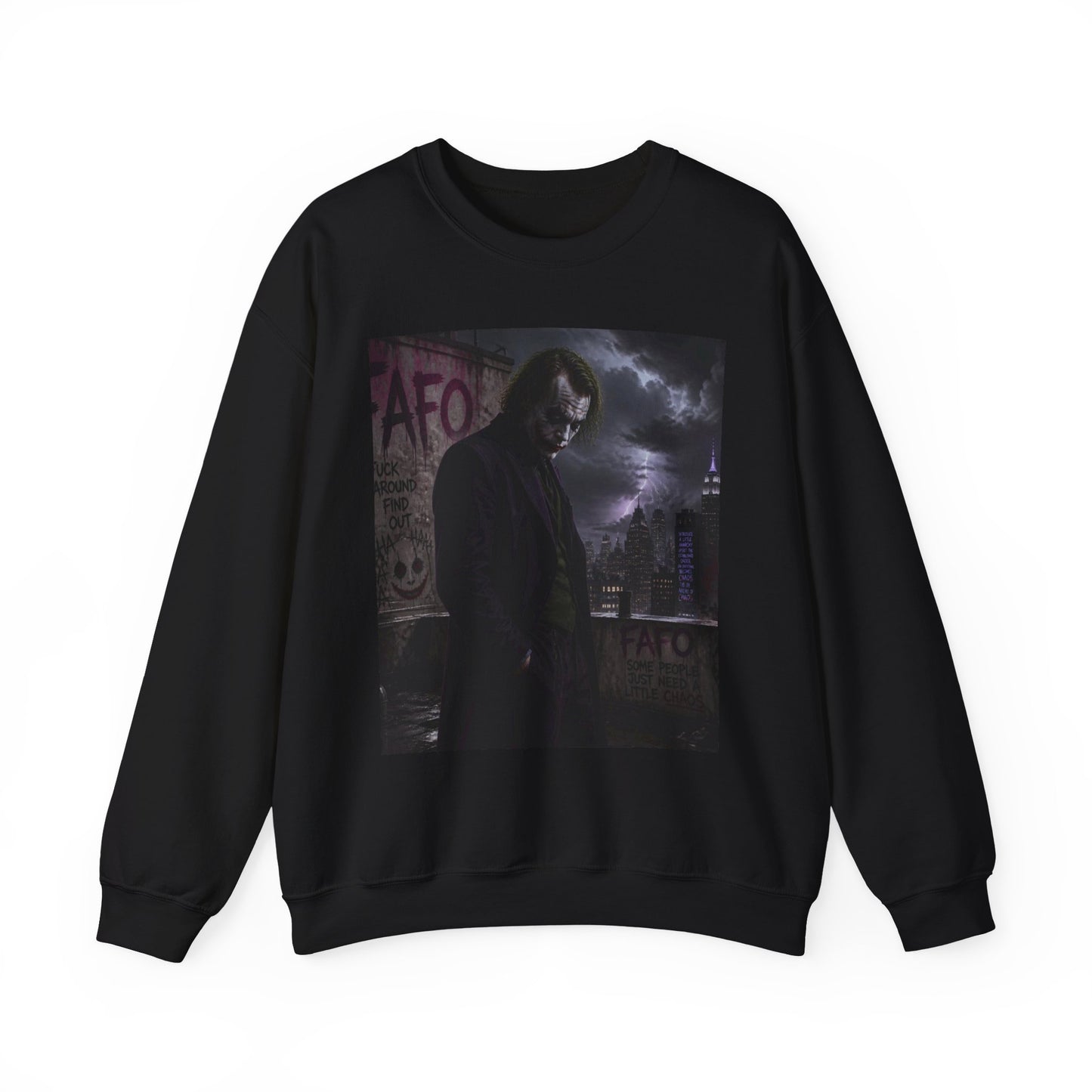 Dark Urban Noir Crewneck Sweatshirt – Moody Street Scene Graphic