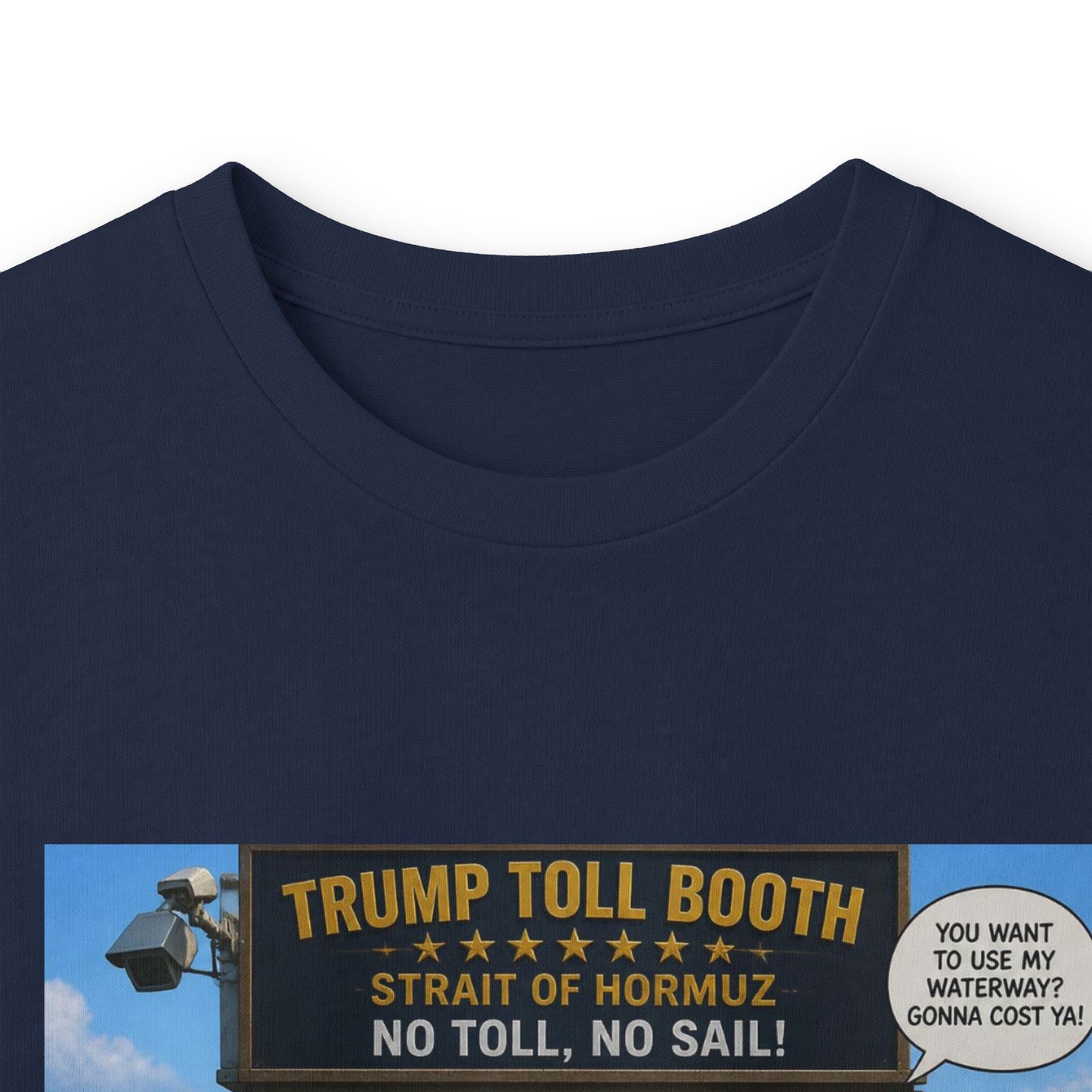 Long Sleeve Tee — Retro Arcade Collage "Trump Toll Booth" Design