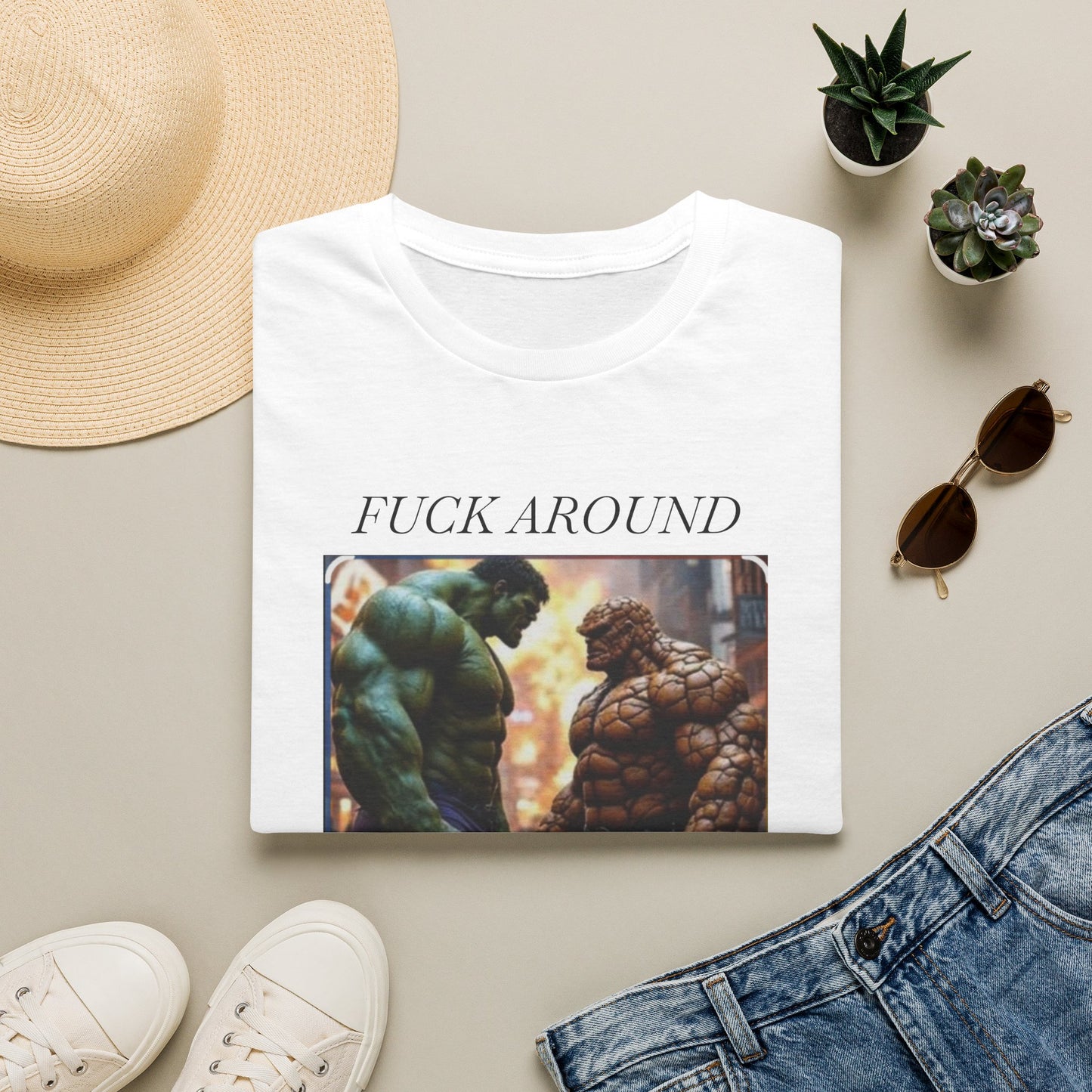 T-Shirt — "Fuck Around, Find Out" Hulk vs. Thing Graphic Tee