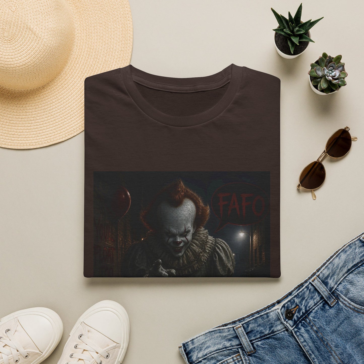 Horror Pennywise Clown T‑Shirt — Dark Creepy Stephen King Inspired Design