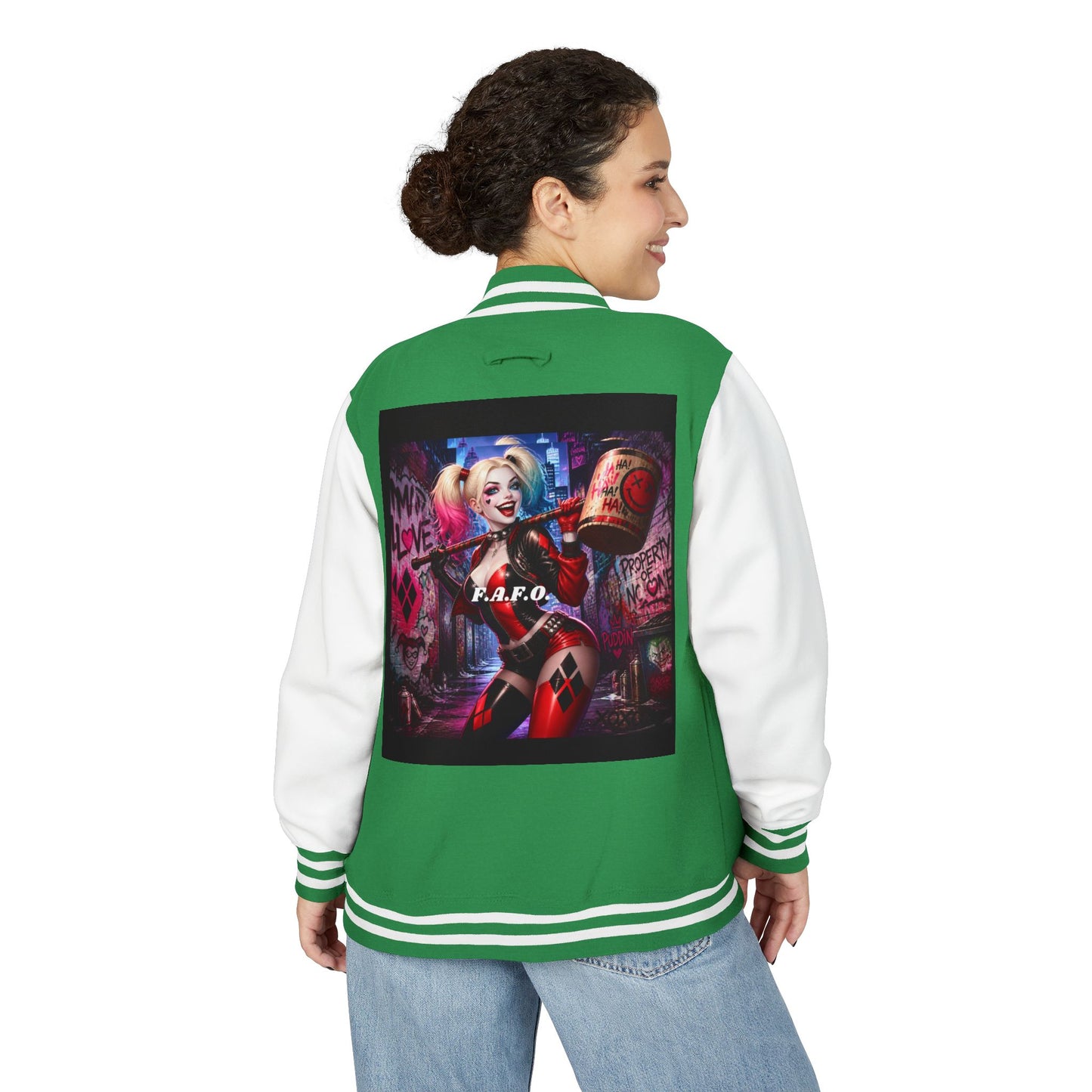 Letterman Jacket — Retro Graphic Back Patch