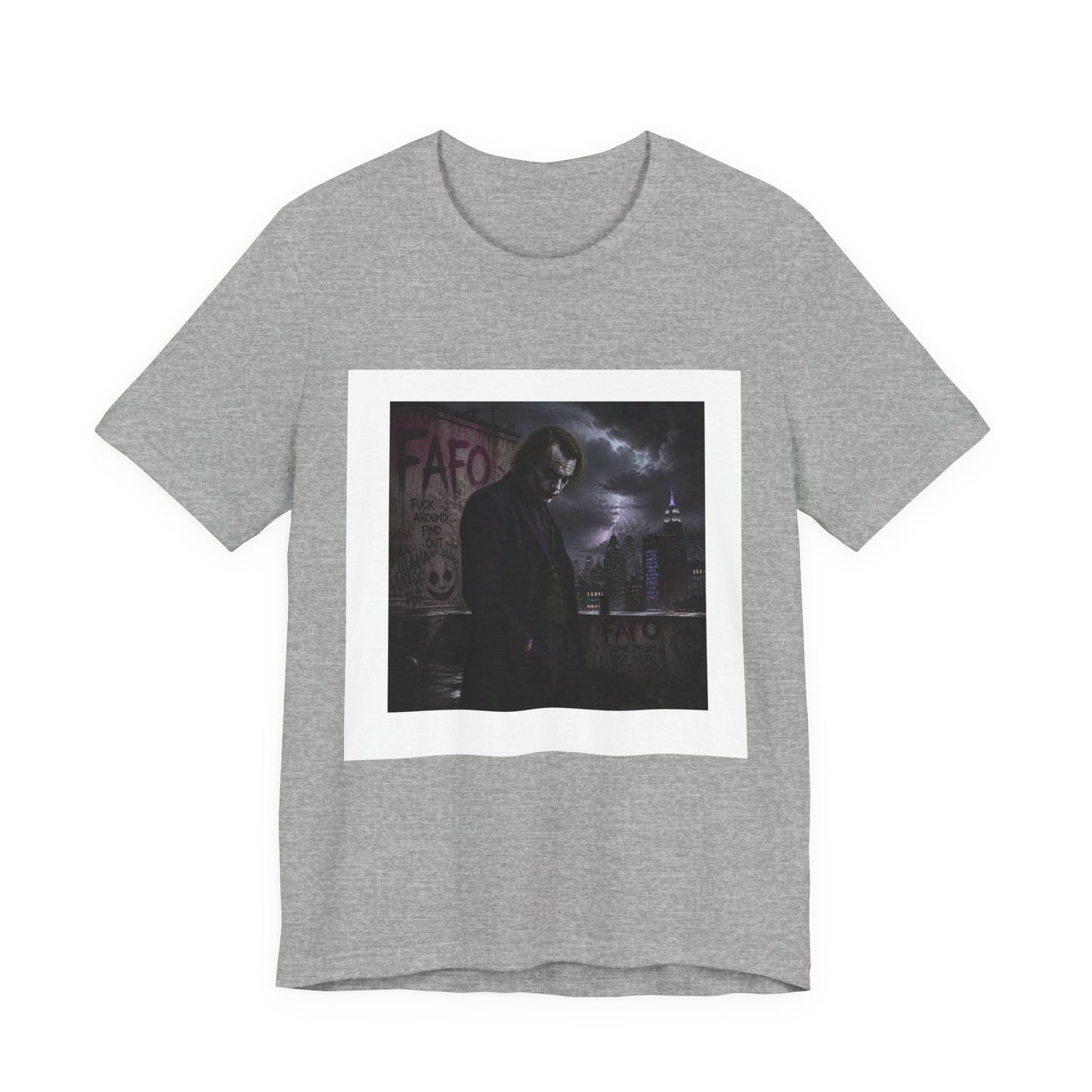 Dark Cityscape Graphic Tee — Moody Joker Night Design