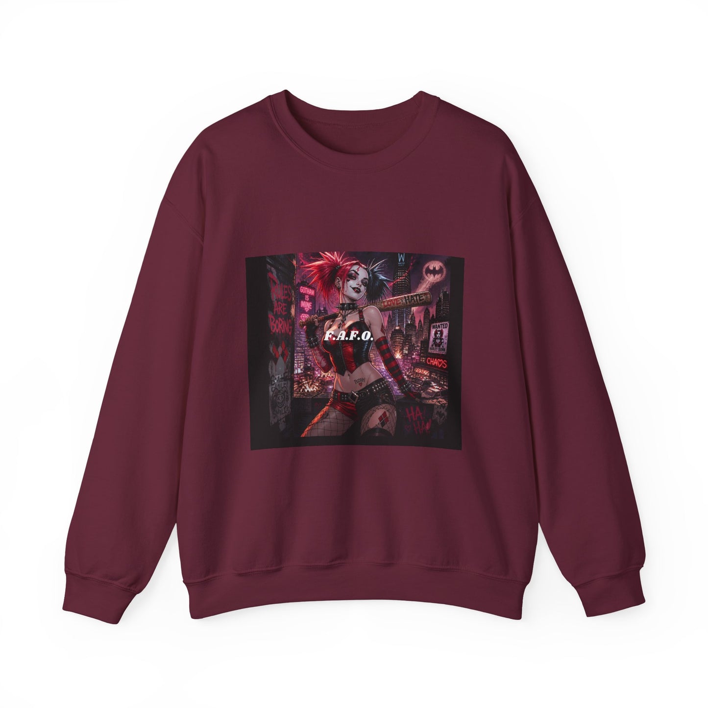 Crewneck Sweatshirt — The Fafc Society Gothic Harley-Style Art Pullover