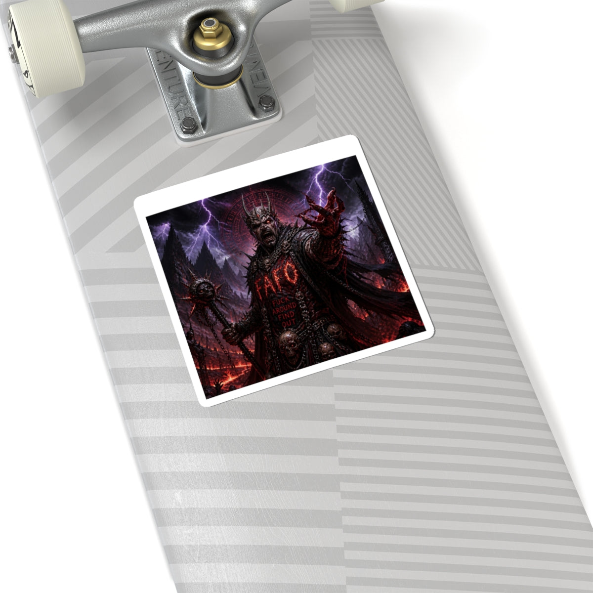 Dark King Sticker — FAFO Gothic Horror Kiss-Cut Decal for Laptops & Gear