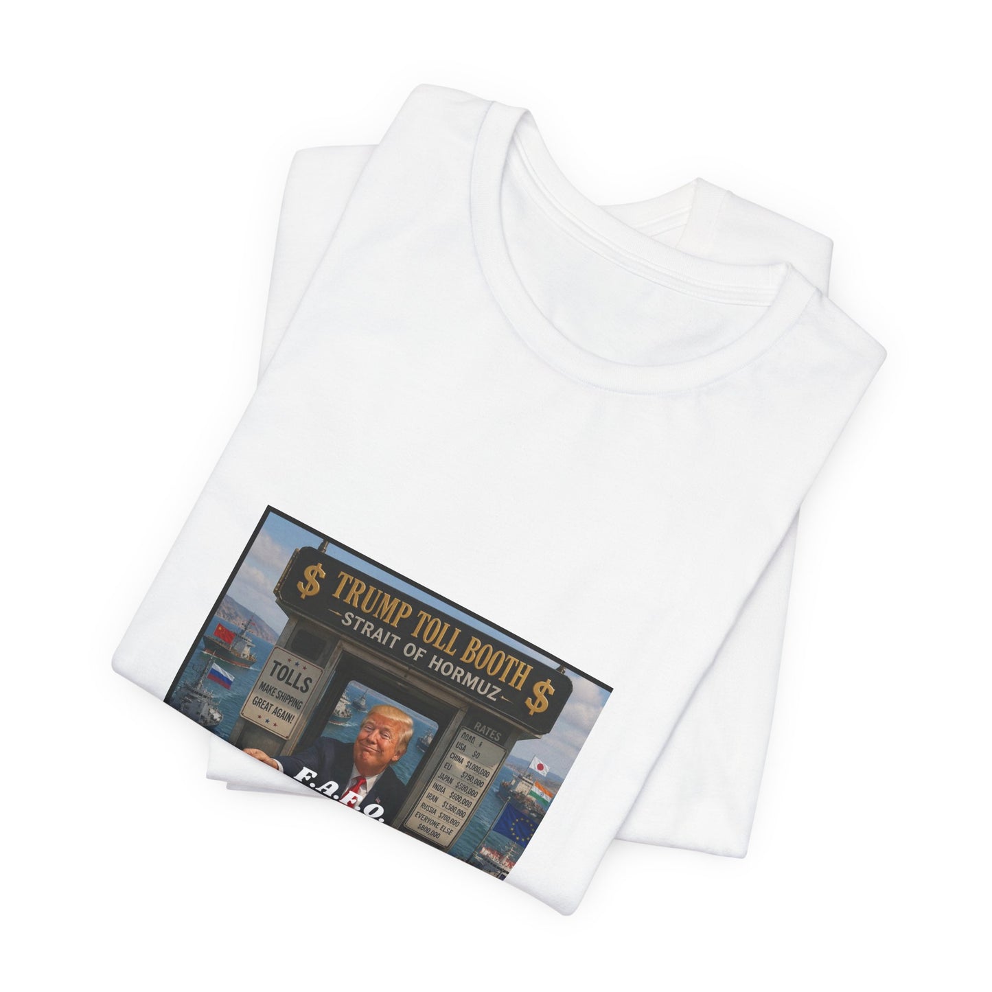Political Satire Tee — "Trump Toll Booth" Graphic Shirt