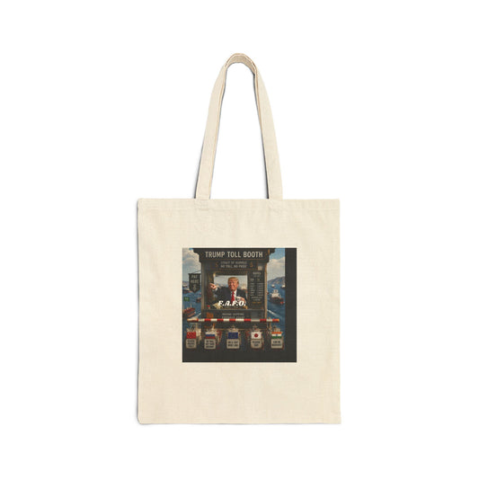 Canvas Tote Bag - Vintage Arcade 'Trump Toll Booth' Graphic