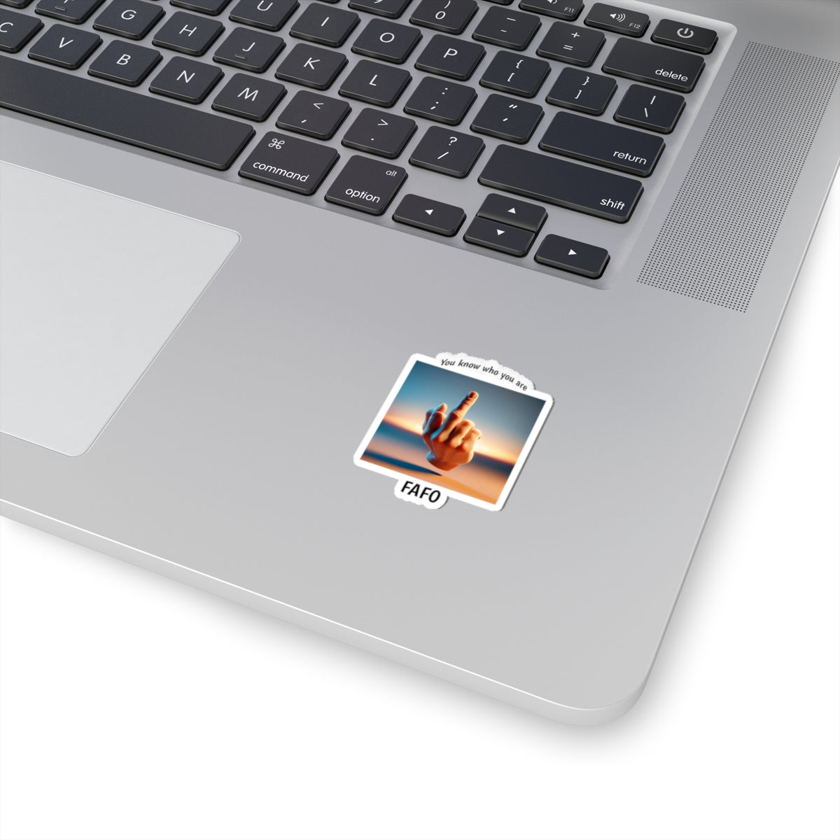 Kiss-Cut Sticker — FAFO Middle Finger Photo with “You know who you are” Caption