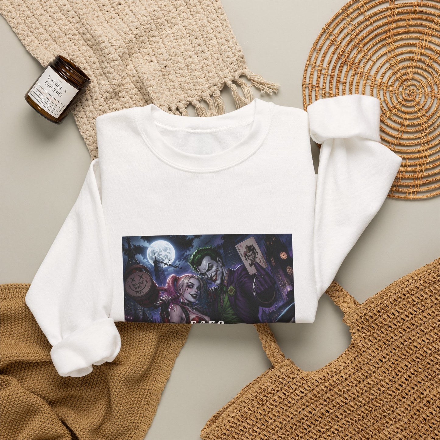 Crewneck Sweatshirt - Gothic Anime Moonlit Band Design (K.A.R.O. Text)